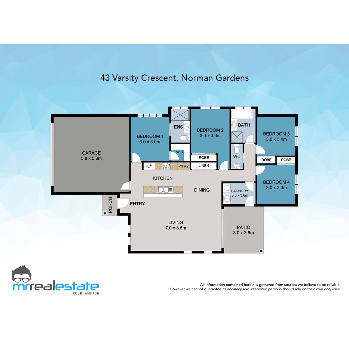 Floorplan of Homely house listing, 43 Varsity Crescent, Norman Gardens QLD 4701