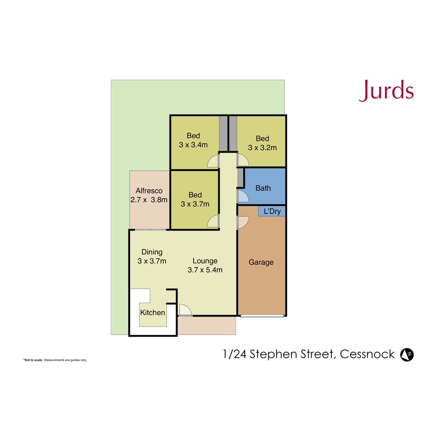 Floorplan of Homely unit listing, 1/24 Stephen Street, Cessnock NSW 2325