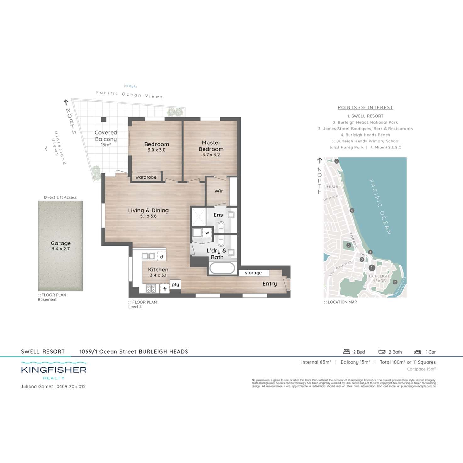 Floorplan of Homely unit listing, 1069/1 Ocean Street, Burleigh Heads QLD 4220