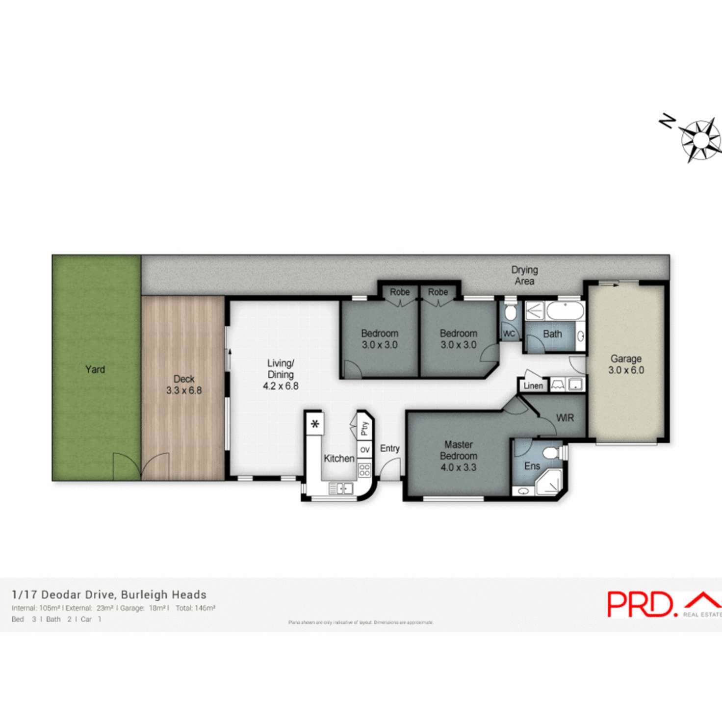 Floorplan of Homely semiDetached listing, 1/17 Deodar Drive, Burleigh Heads QLD 4220