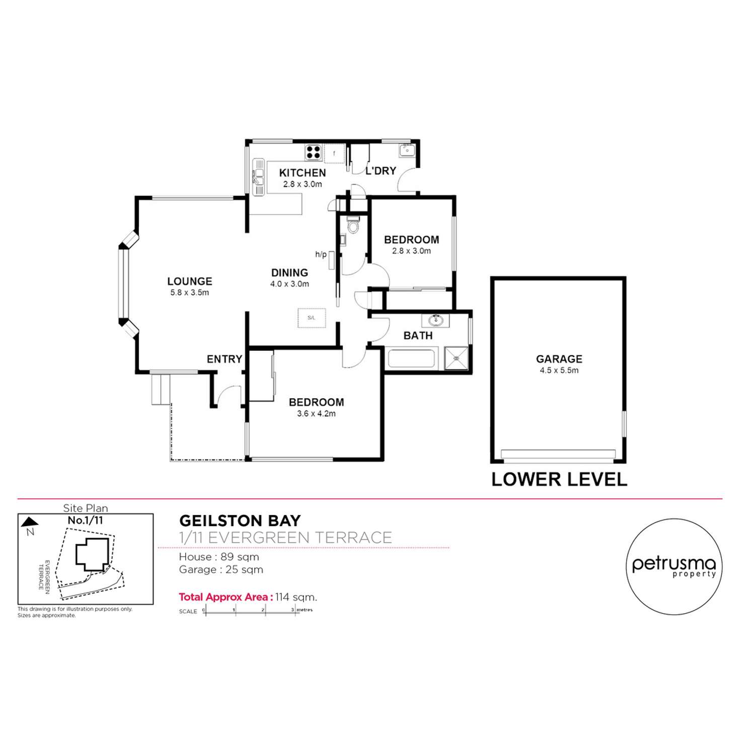 Floorplan of Homely villa listing, 1/11 Evergreen Terrace, Geilston Bay TAS 7015