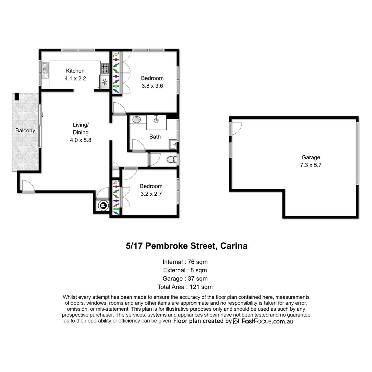 Floorplan of Homely unit listing, 5/17 Pembroke Street, Carina QLD 4152
