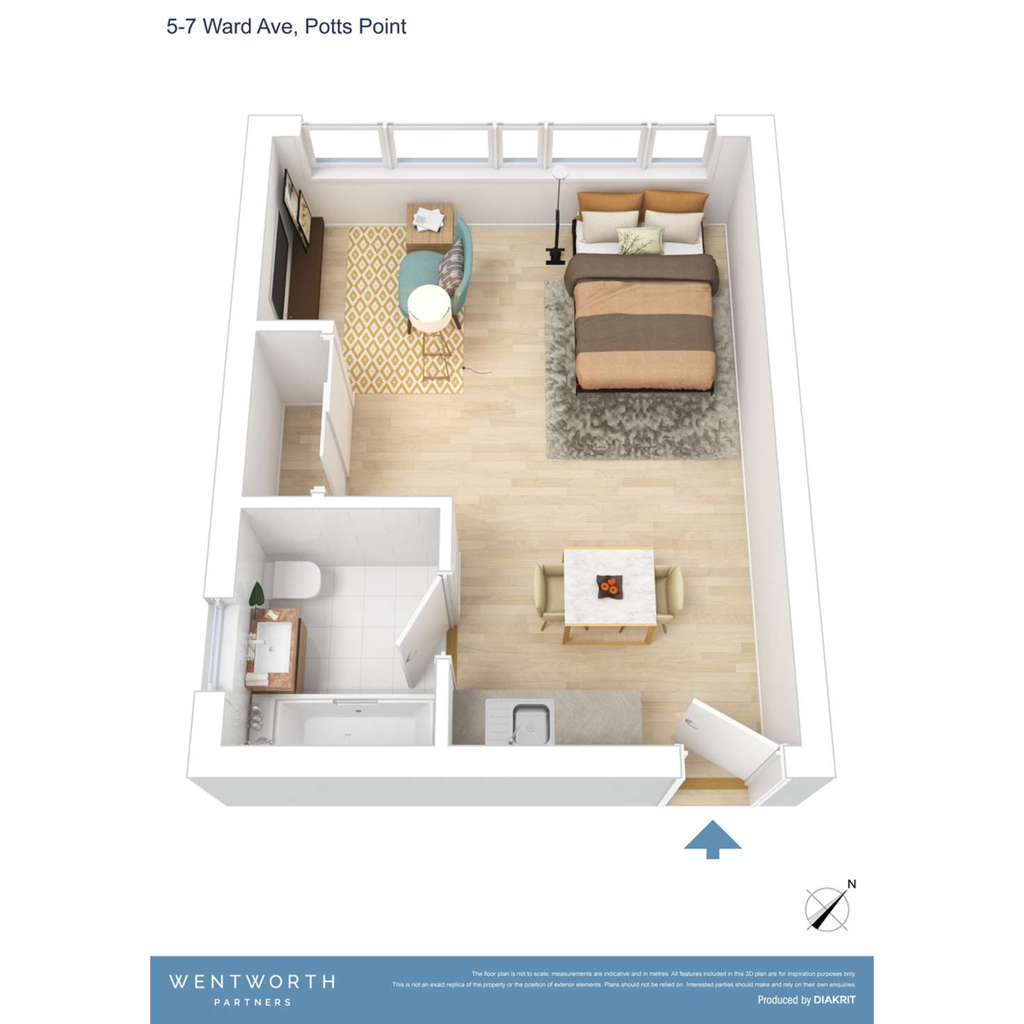 Floorplan of Homely apartment listing, 510/5 Ward Avenue, Potts Point NSW 2011