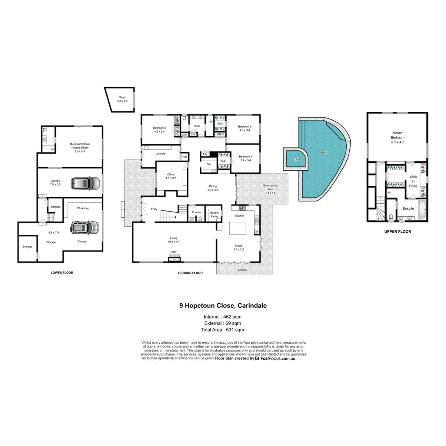 Floorplan of Homely house listing, 9 Hopetoun Close, Carindale QLD 4152