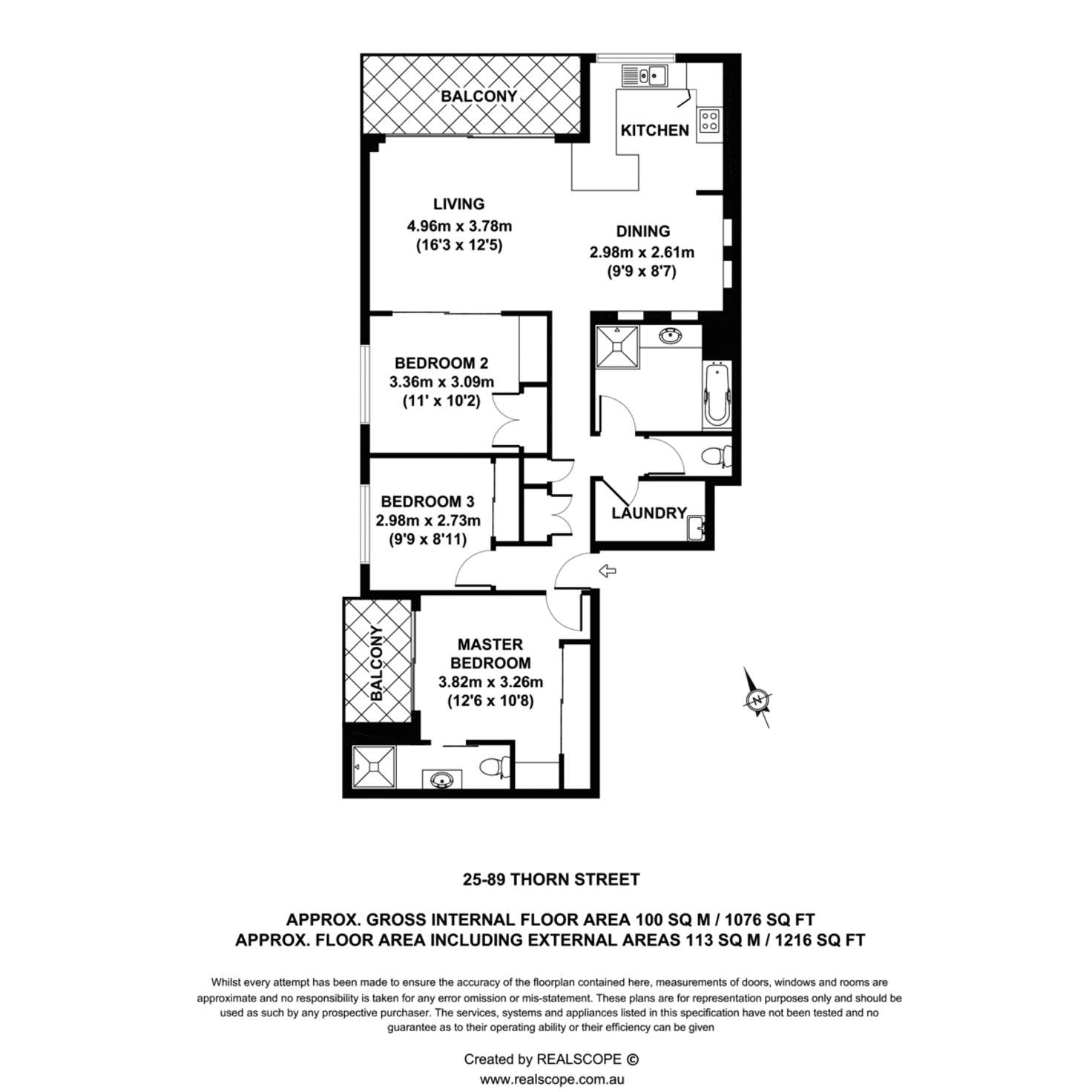 Floorplan of Homely apartment listing, 89 Thorn Street, Kangaroo Point QLD 4169