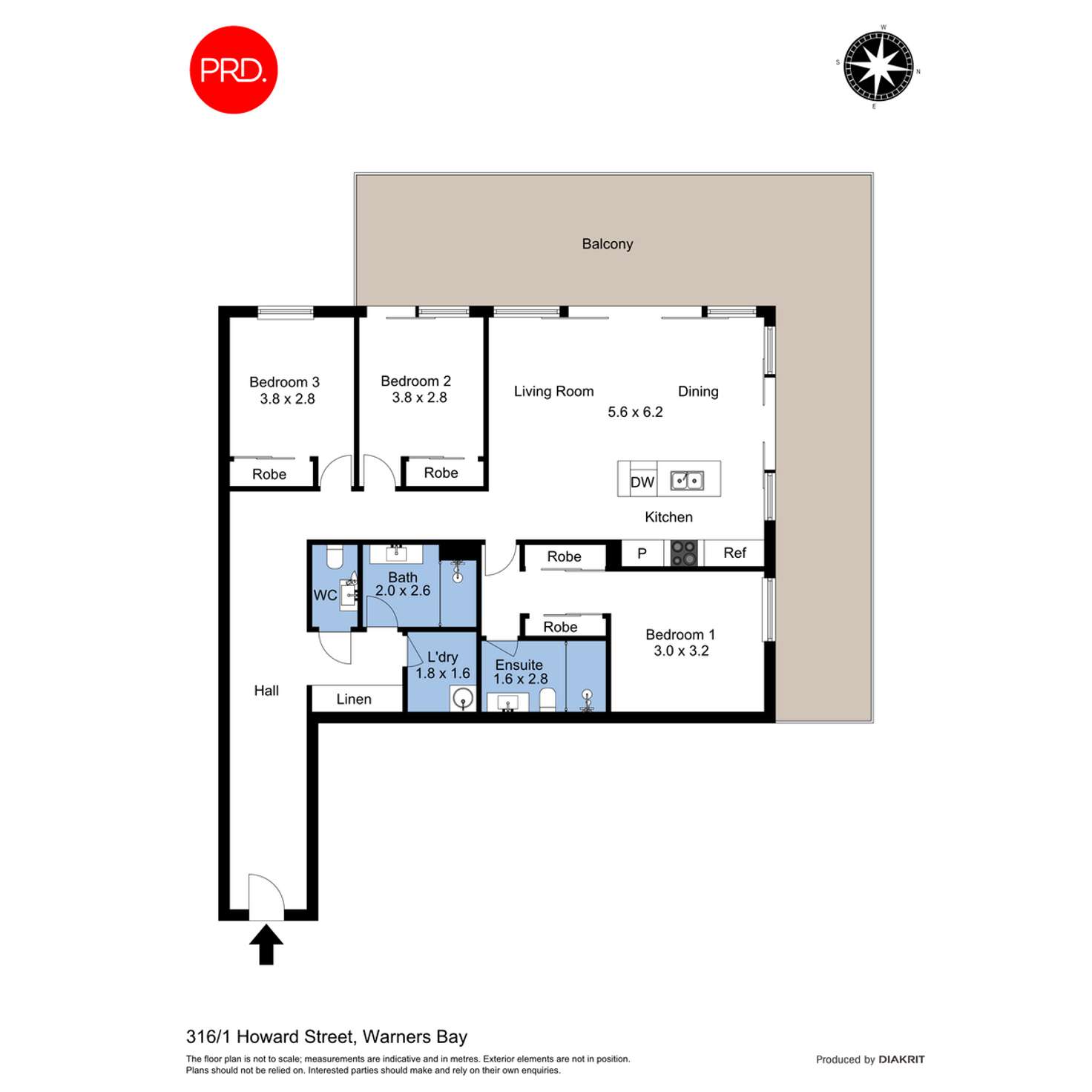 Floorplan of Homely apartment listing, 316/1 Howard Street, Warners Bay NSW 2282