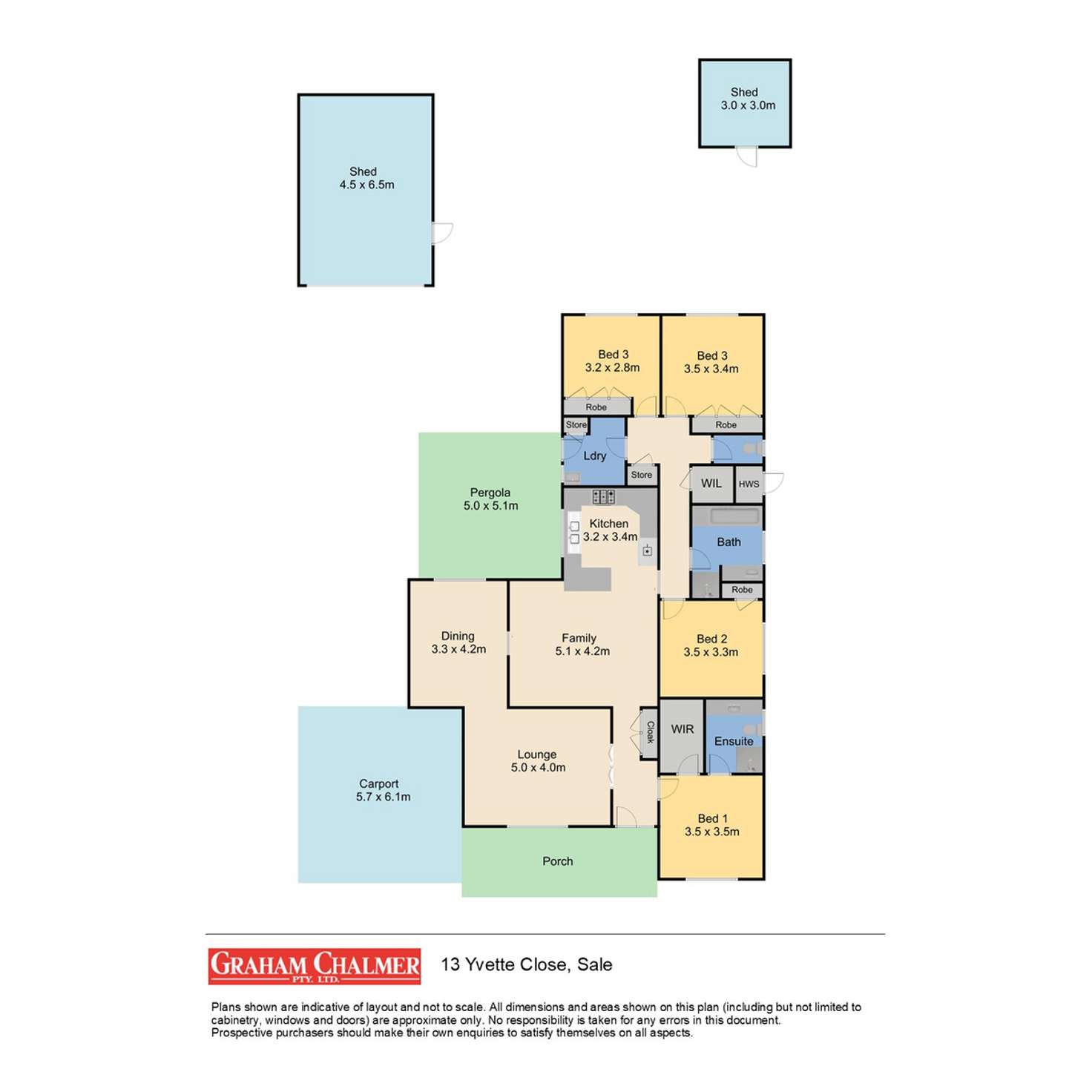 Floorplan of Homely house listing, 13 Yvette Close, Sale VIC 3850