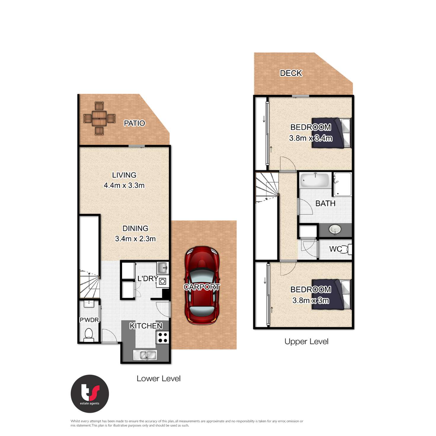 Floorplan of Homely townhouse listing, 3/214 Bloomfield Street, Cleveland QLD 4163