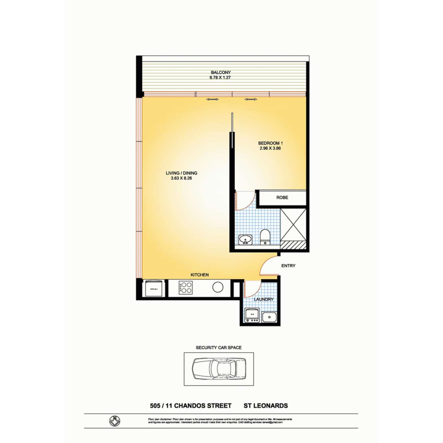 Floorplan of Homely apartment listing, 505/11 Chandos Street, St Leonards NSW 2065