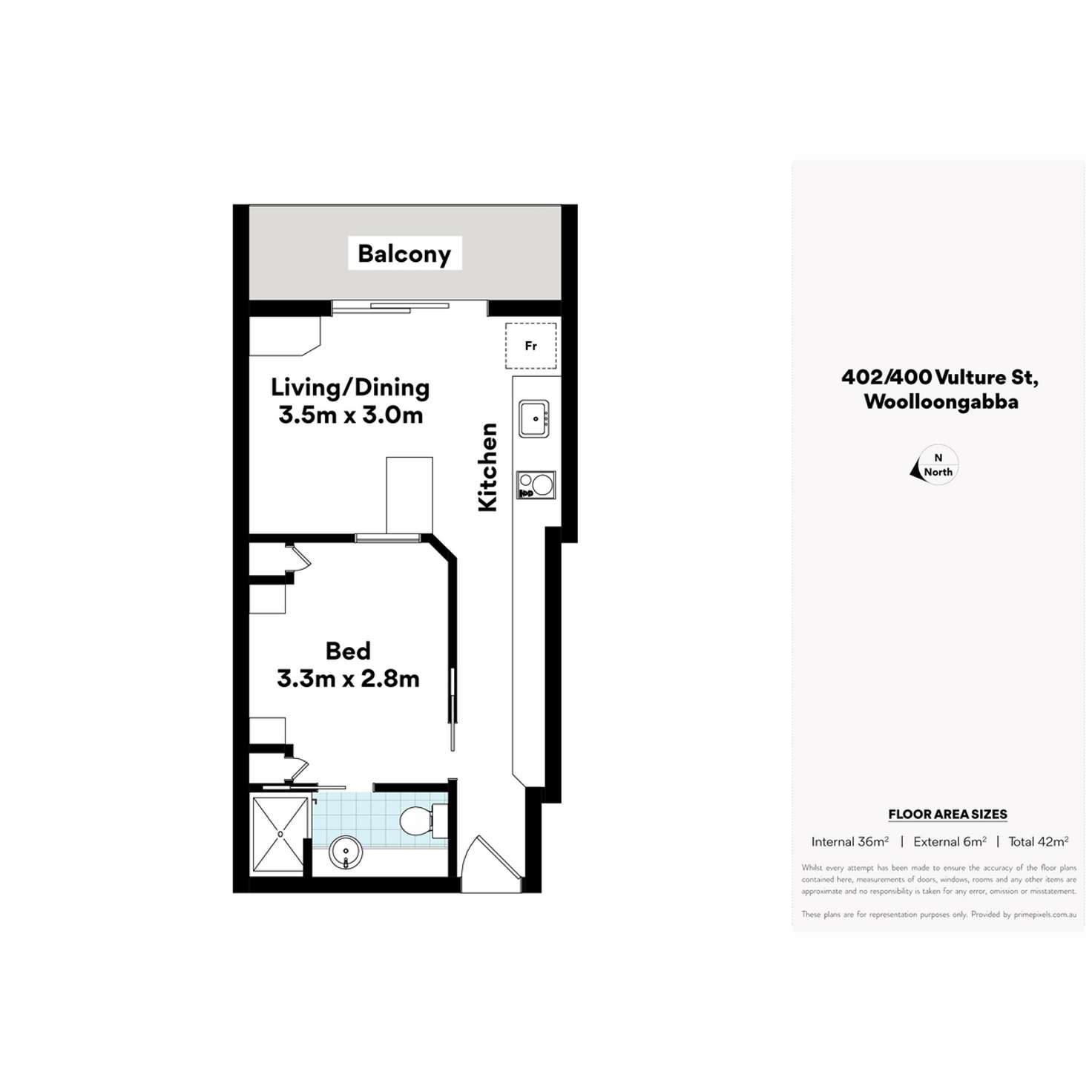 Floorplan of Homely unit listing, 400 Vulture Street, Woolloongabba QLD 4102