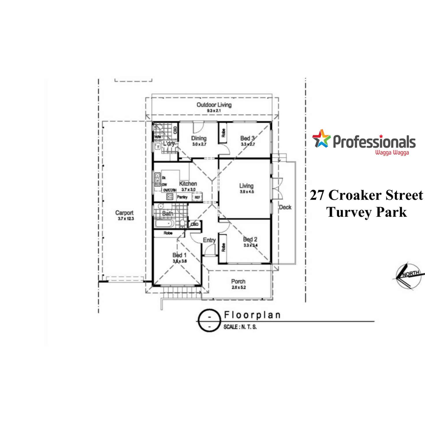 Floorplan of Homely house listing, 27 Croaker Street, Turvey Park NSW 2650