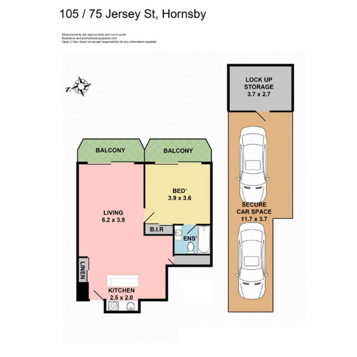 Floorplan of Homely apartment listing, 105/75-79 Jersey Street North, Hornsby NSW 2077