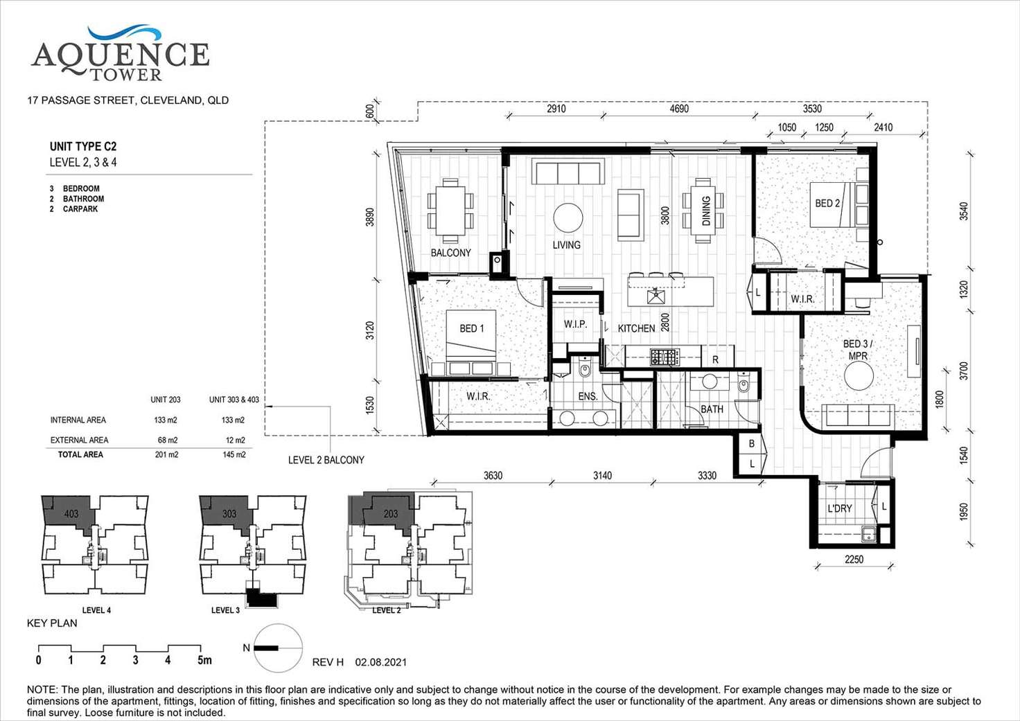 Floorplan of Homely unit listing, 203/17 Passage Street, Cleveland QLD 4163