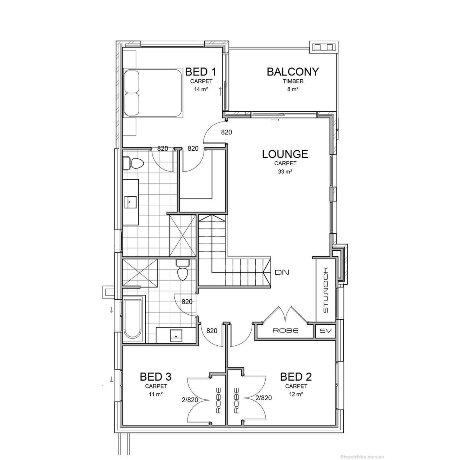 Floorplan of Homely unit listing, 1/190 Kincaid Street, Wagga Wagga NSW 2650