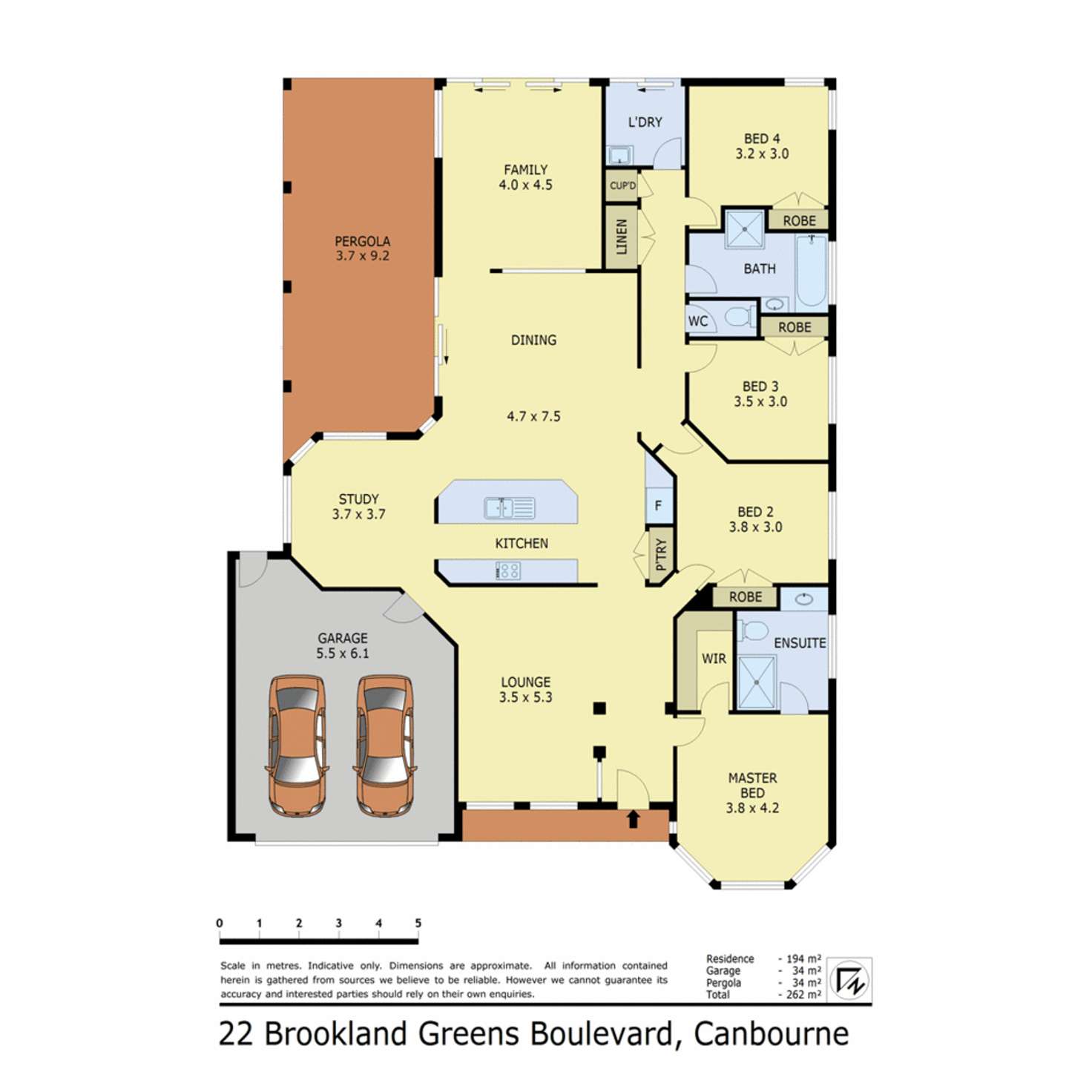 Floorplan of Homely house listing, 22 Brookland Greens Boulevard, Cranbourne VIC 3977