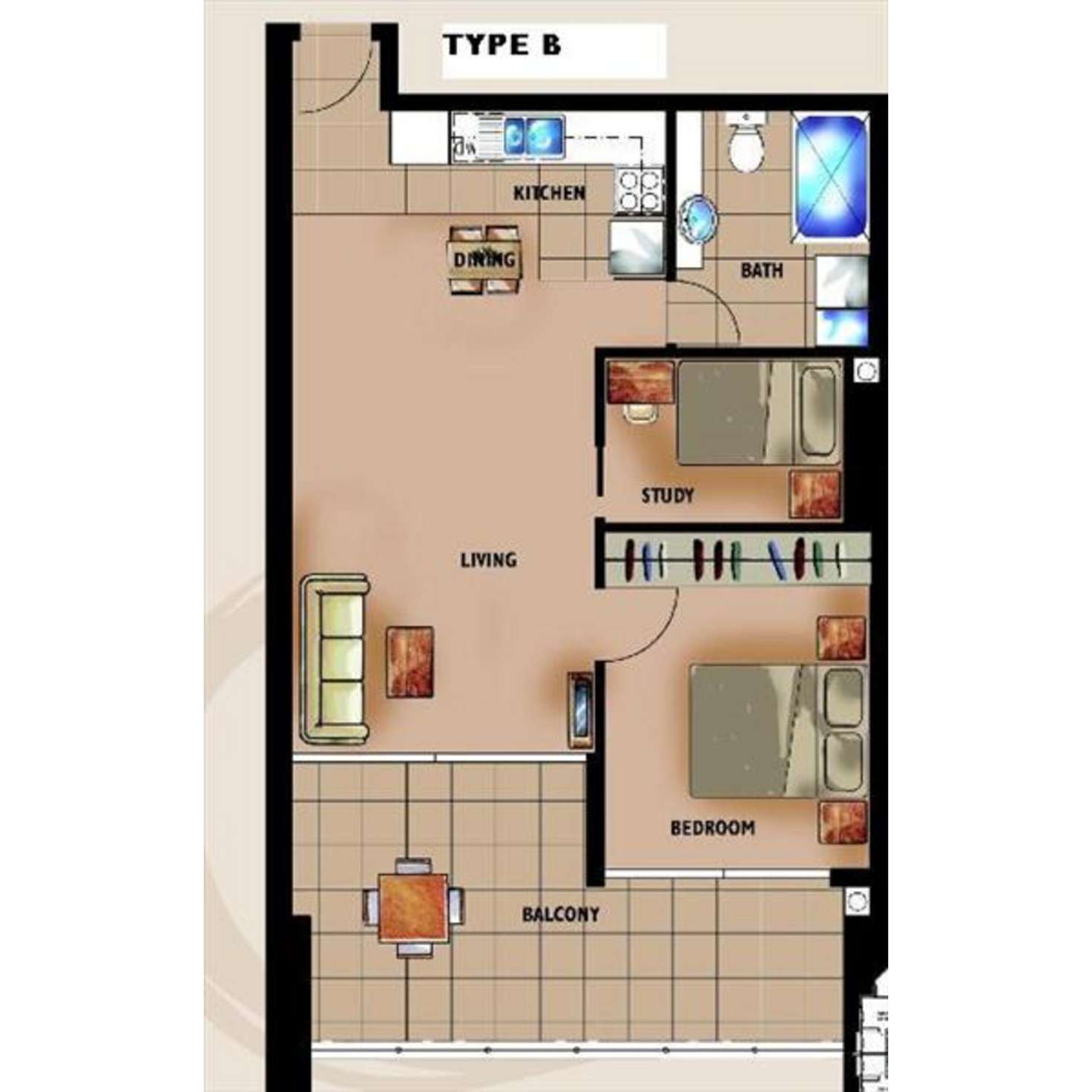 Floorplan of Homely apartment listing, 3107/70 Mary Street, Brisbane City QLD 4000