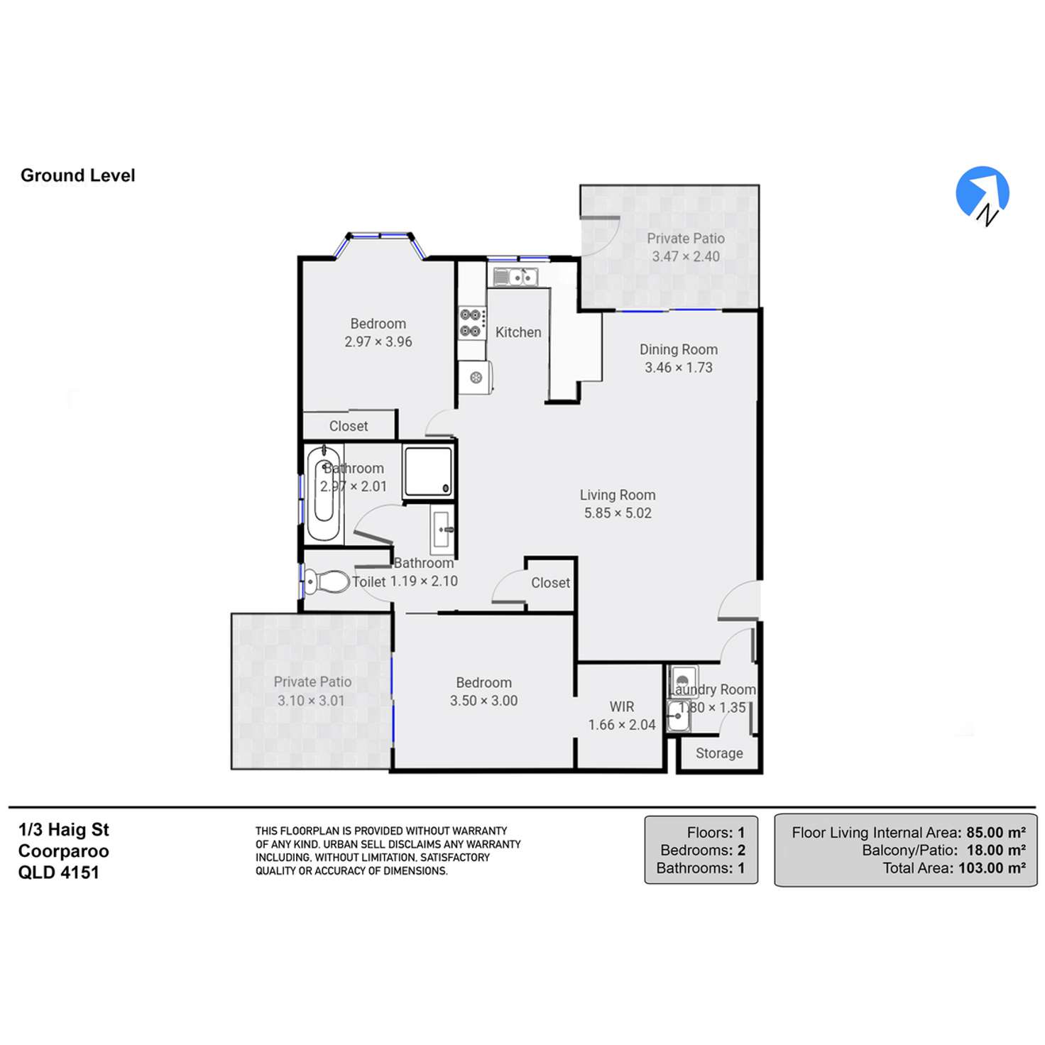 Floorplan of Homely apartment listing, 1/3 Haig Street, Coorparoo QLD 4151
