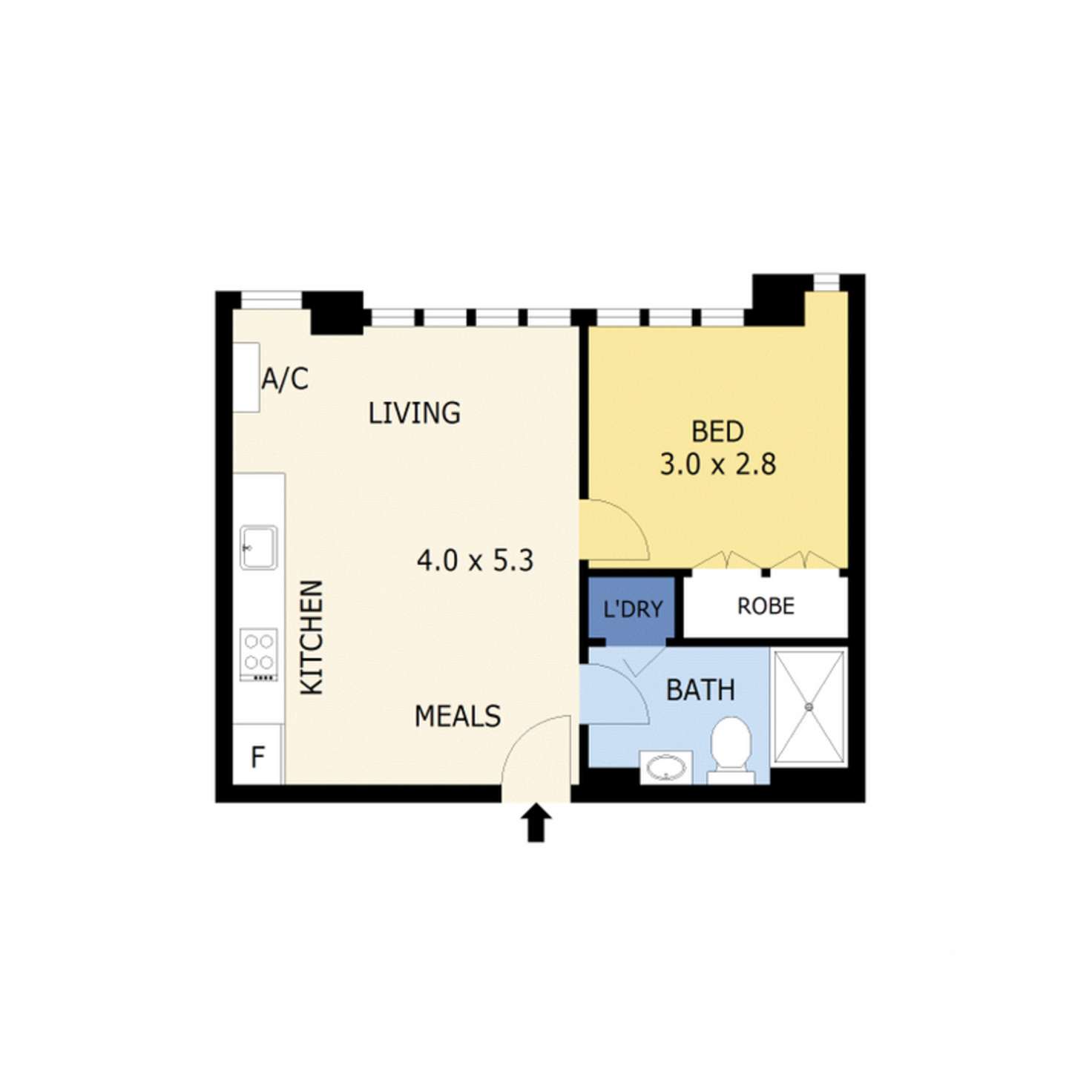 Floorplan of Homely apartment listing, 2003/58 Clarke Street, Southbank VIC 3006