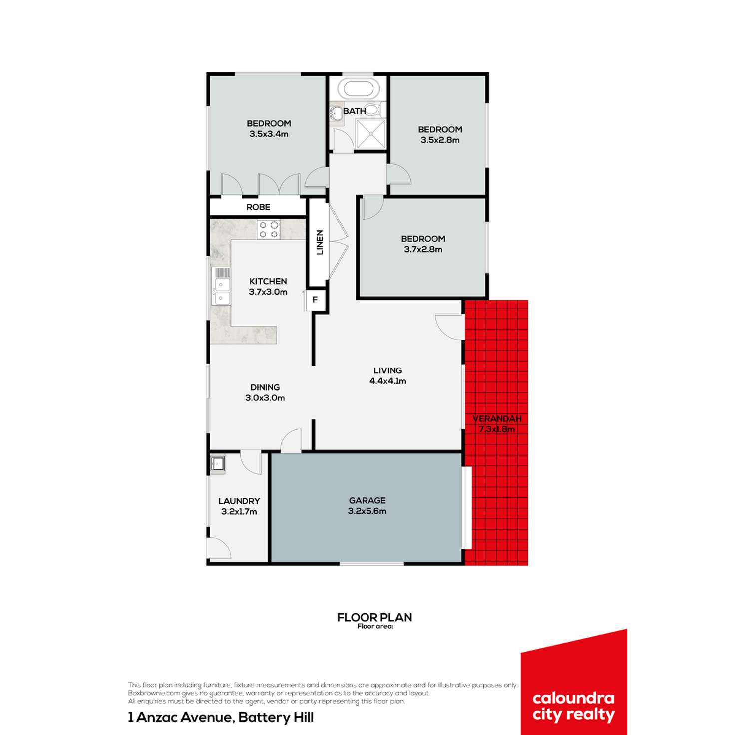 Floorplan of Homely house listing, 1 Anzac Street, Battery Hill QLD 4551