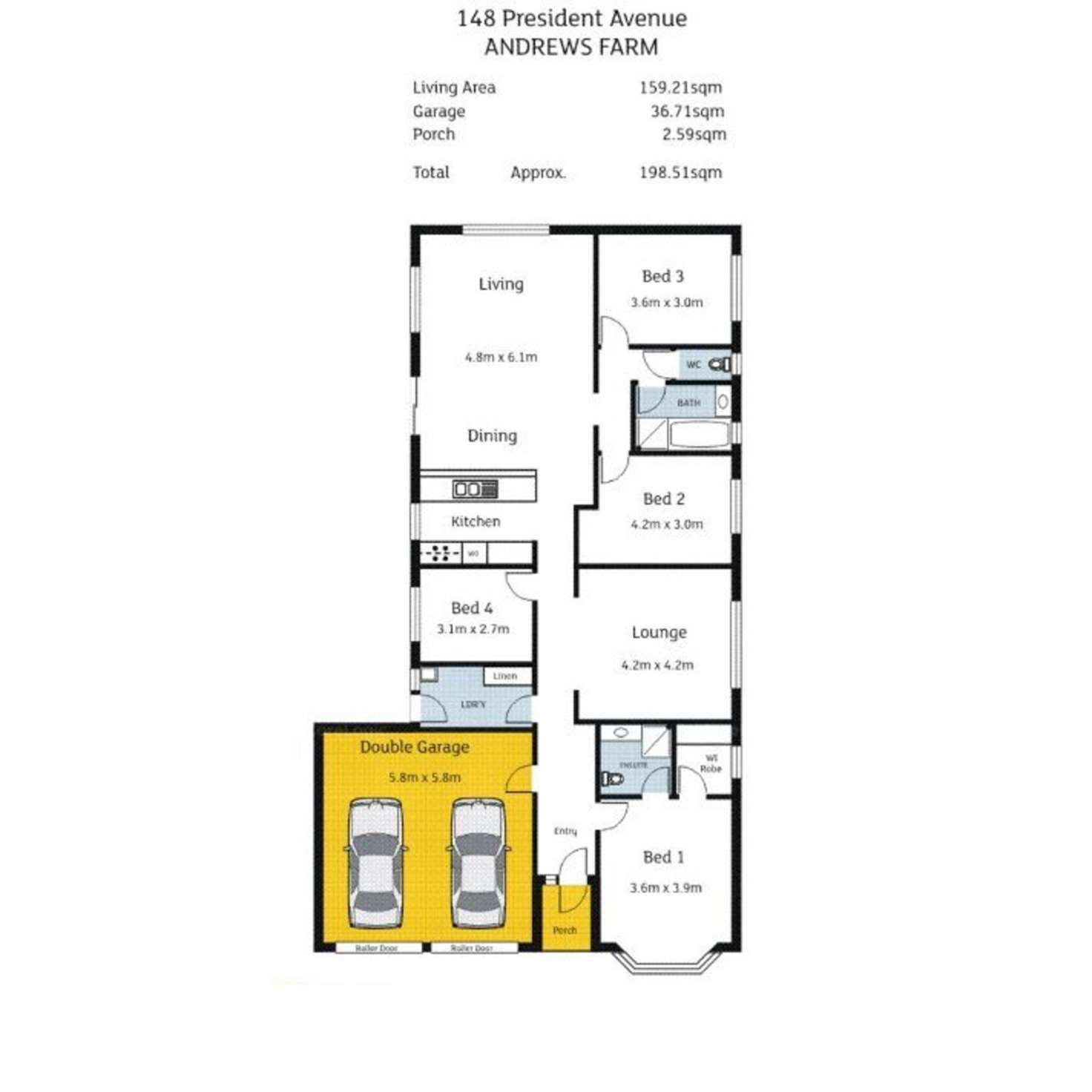 Floorplan of Homely house listing, 148 President Avenue, Andrews Farm SA 5114