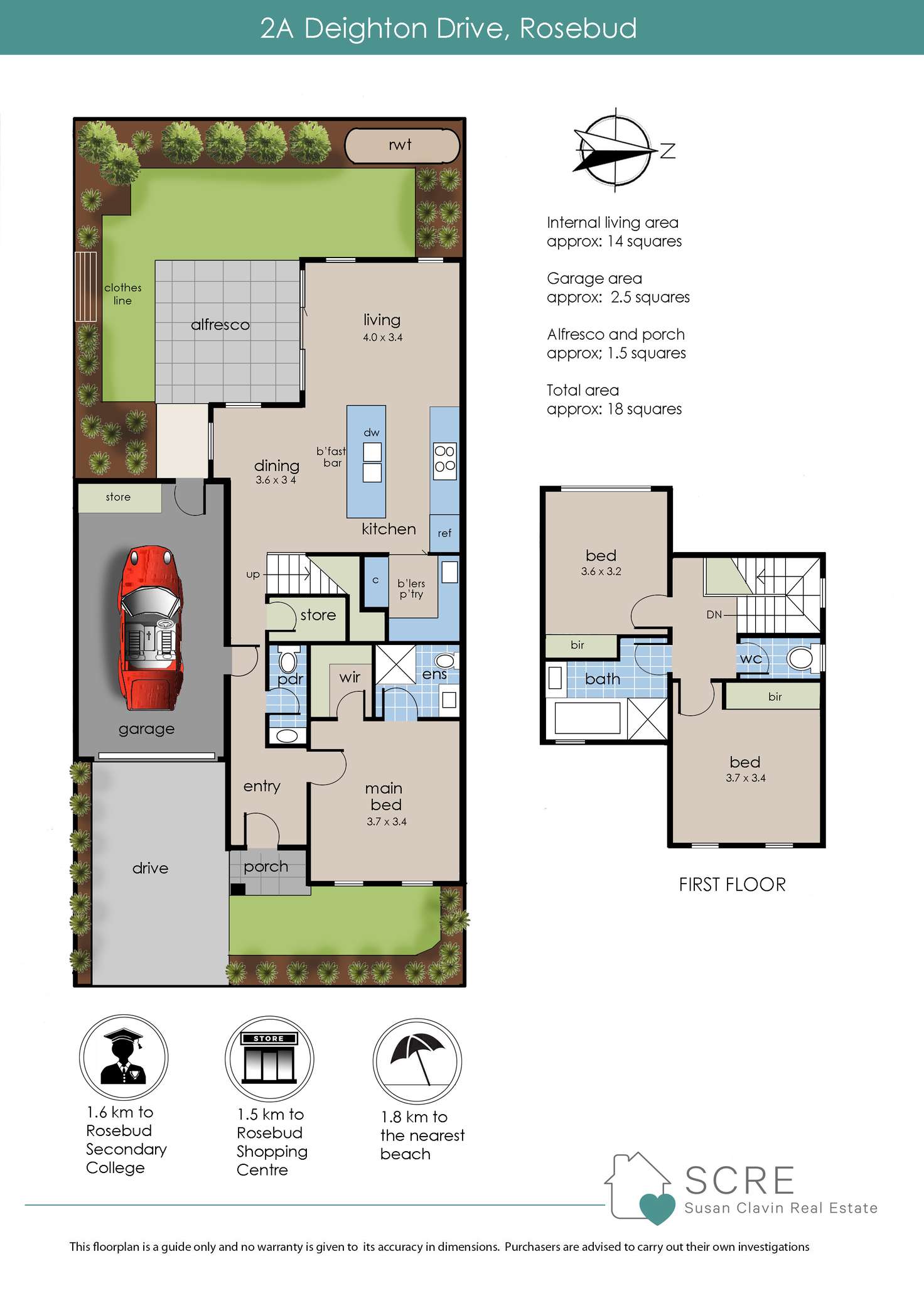 Floorplan of Homely house listing, 2a Deighton Drive, Rosebud VIC 3939