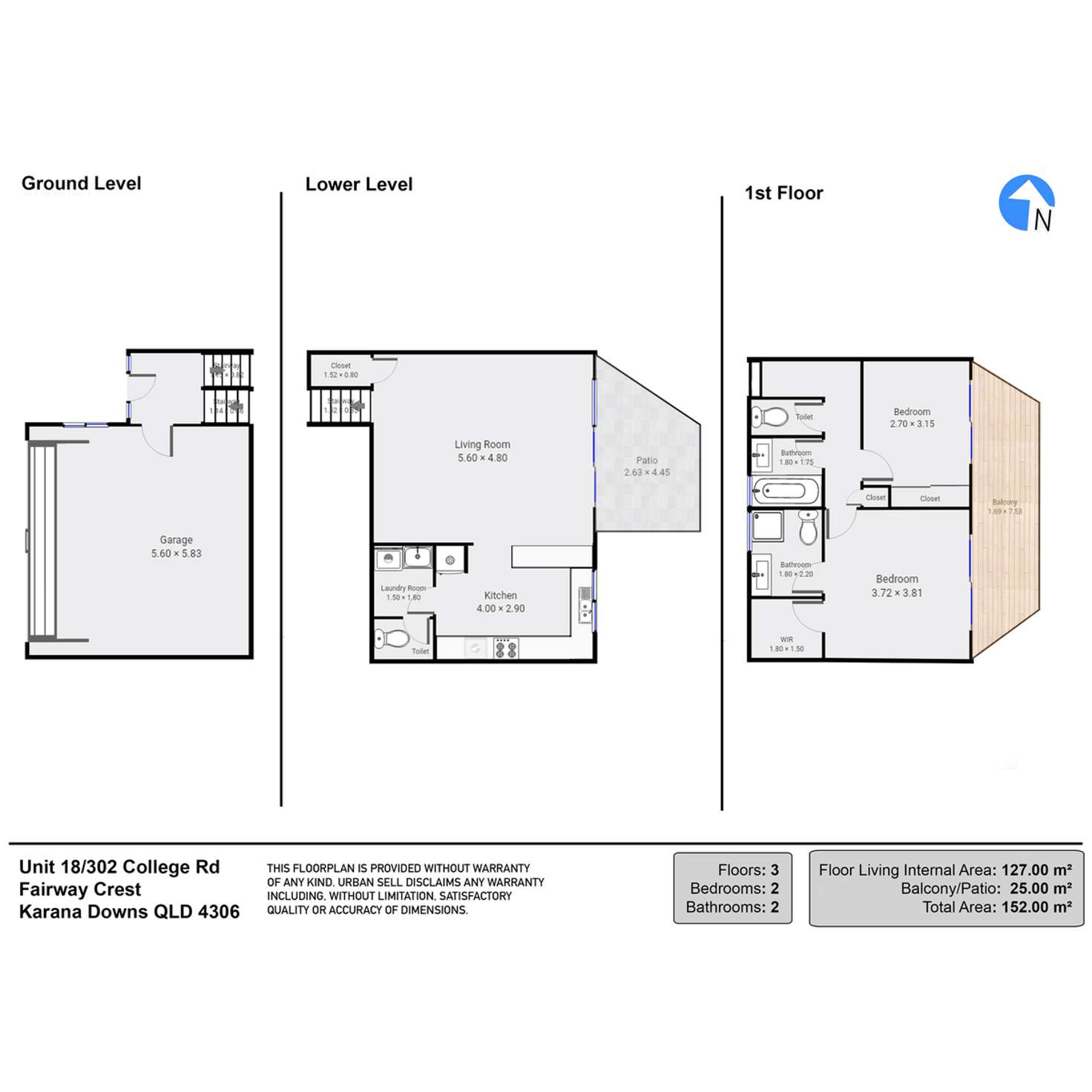 Floorplan of Homely townhouse listing, 18/302 College Road, Karana Downs QLD 4306