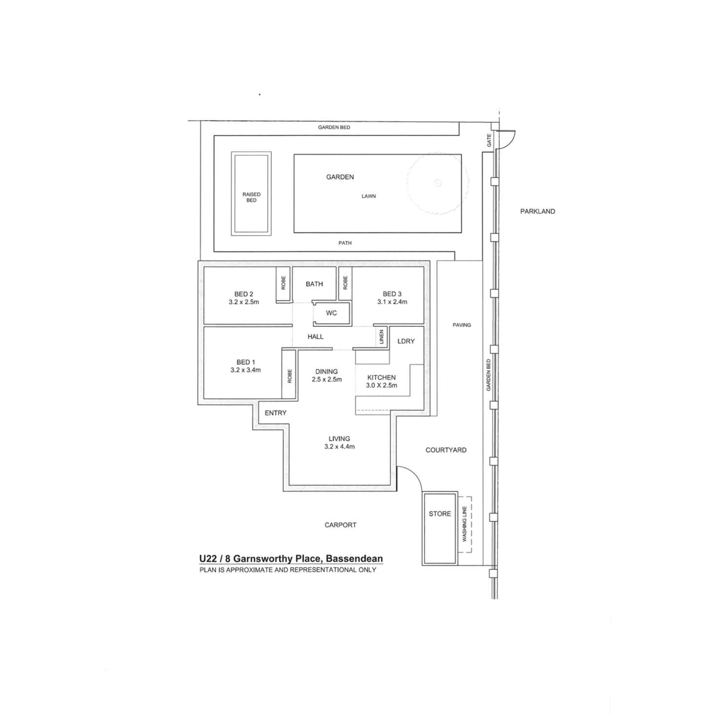 Floorplan of Homely villa listing, 22/8 Garnsworthy Place, Bassendean WA 6054