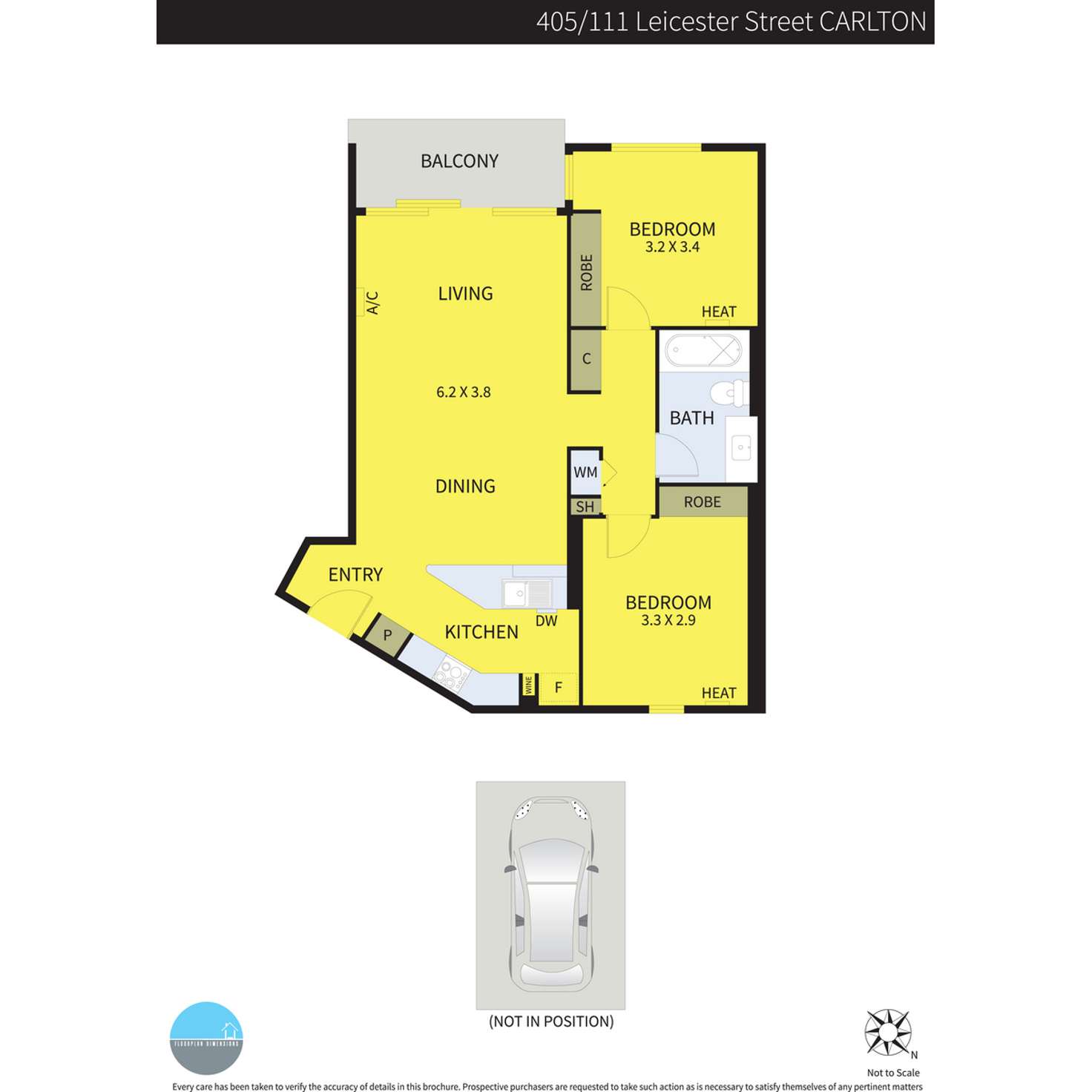 Floorplan of Homely apartment listing, 405/111 Leicester Street, Carlton VIC 3053