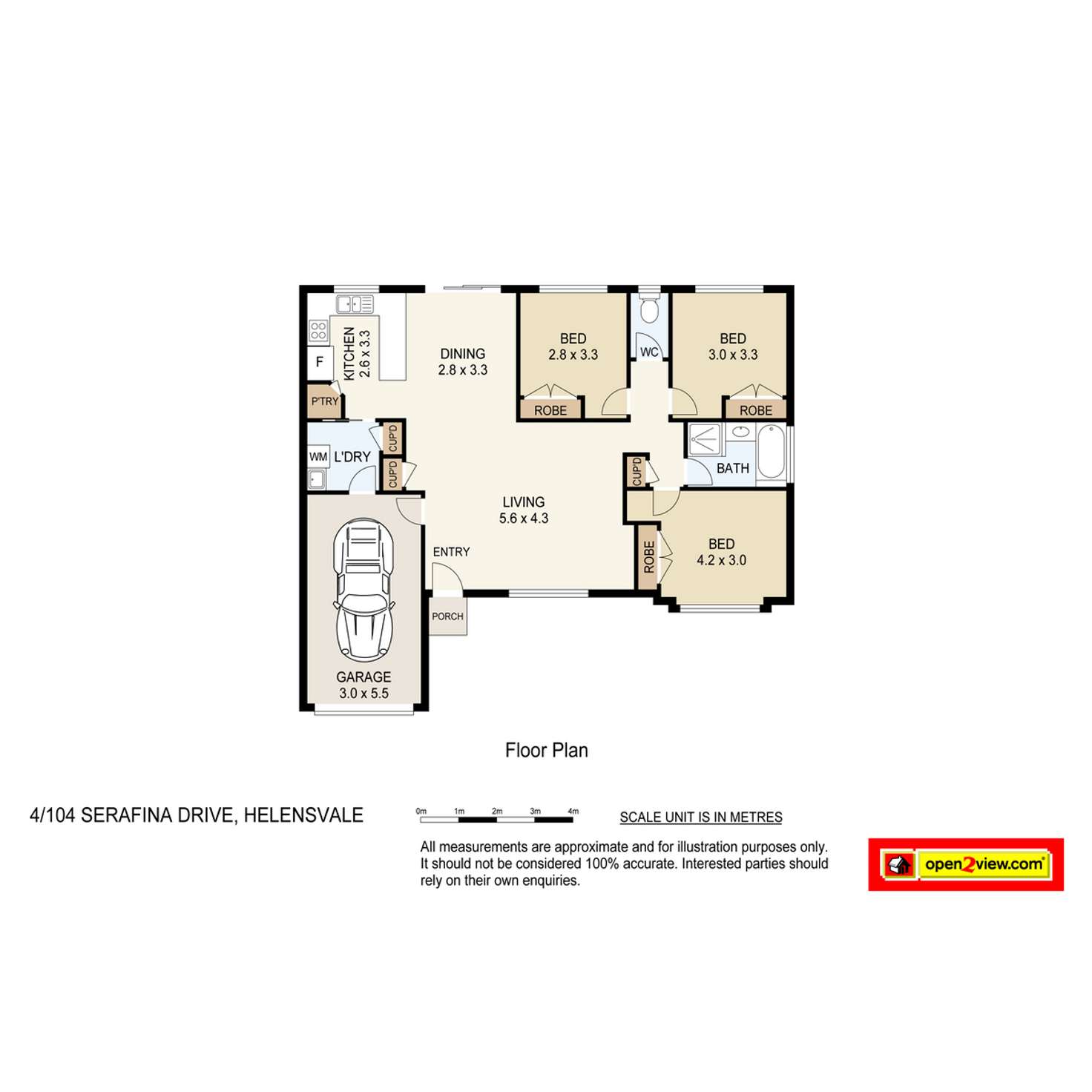 Floorplan of Homely townhouse listing, 4/104 Serafina Drive, Helensvale QLD 4212