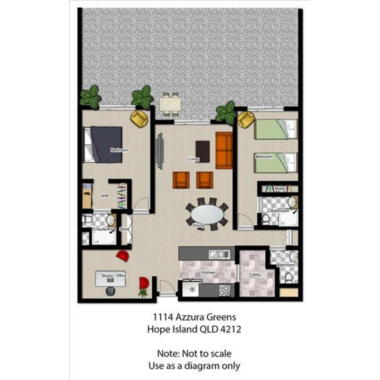 Floorplan of Homely unit listing, 1114/2 Activa Way, Hope Island QLD 4212
