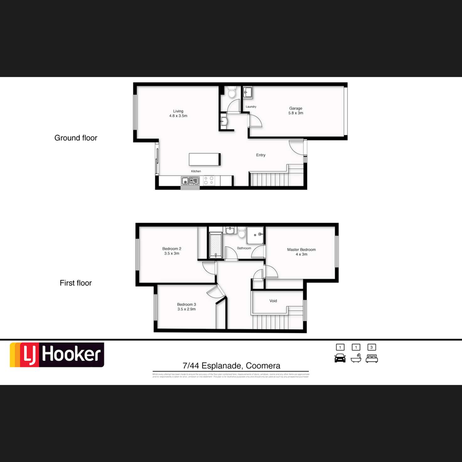 Floorplan of Homely townhouse listing, 7/44-46 Esplanade, Coomera QLD 4209