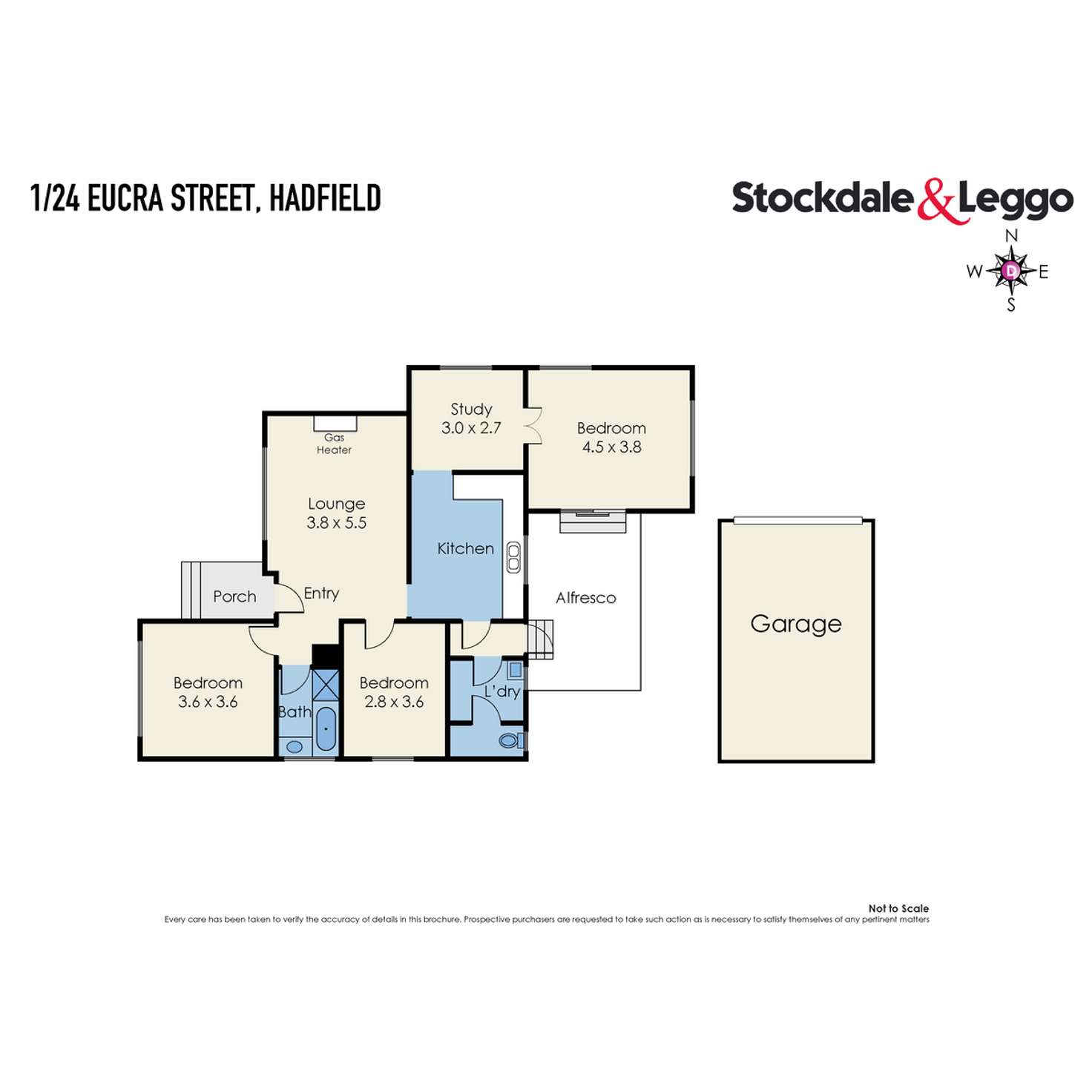 Floorplan of Homely house listing, 1/24 Eucra Street, Hadfield VIC 3046