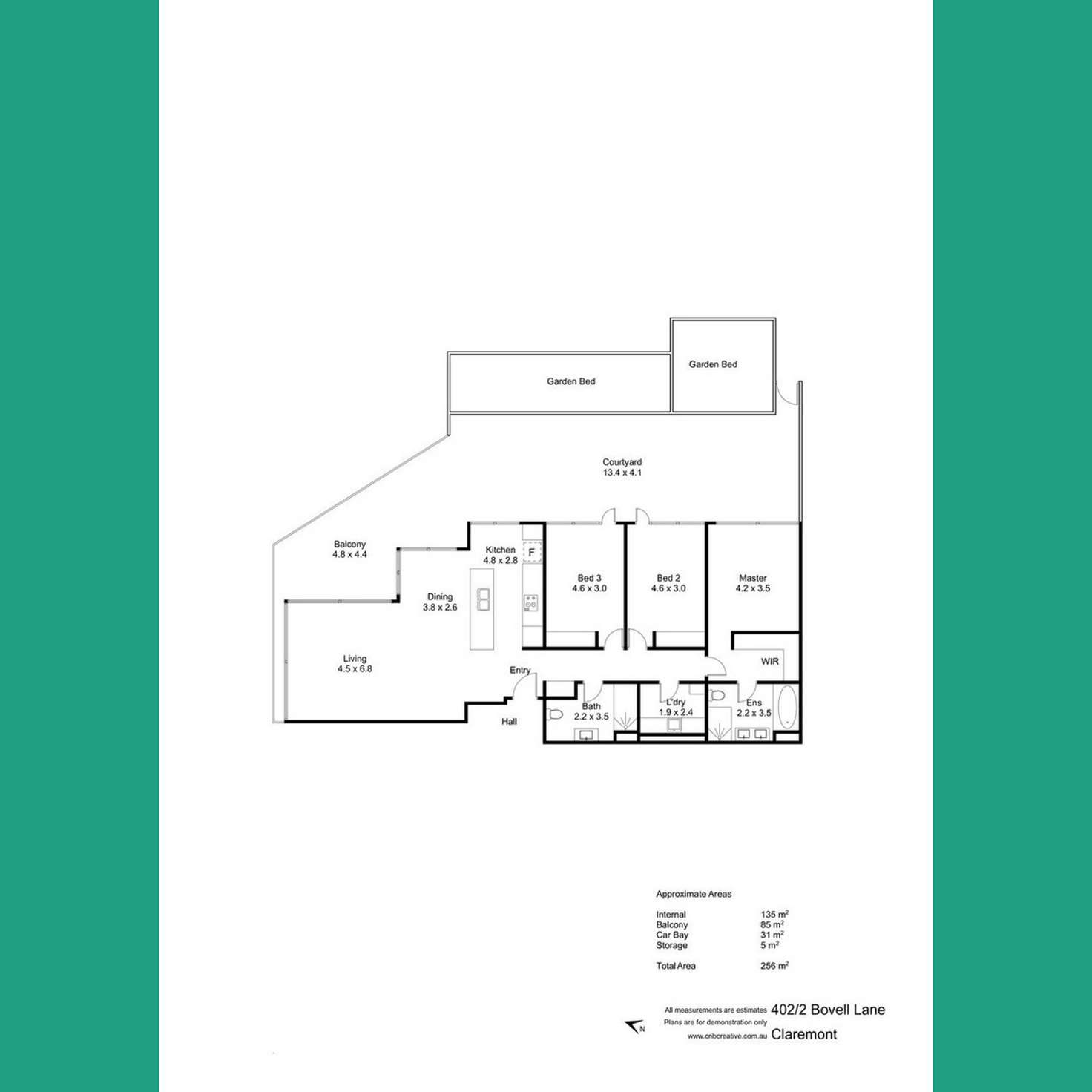 Floorplan of Homely apartment listing, 402/2 Bovell Lane, Claremont WA 6010