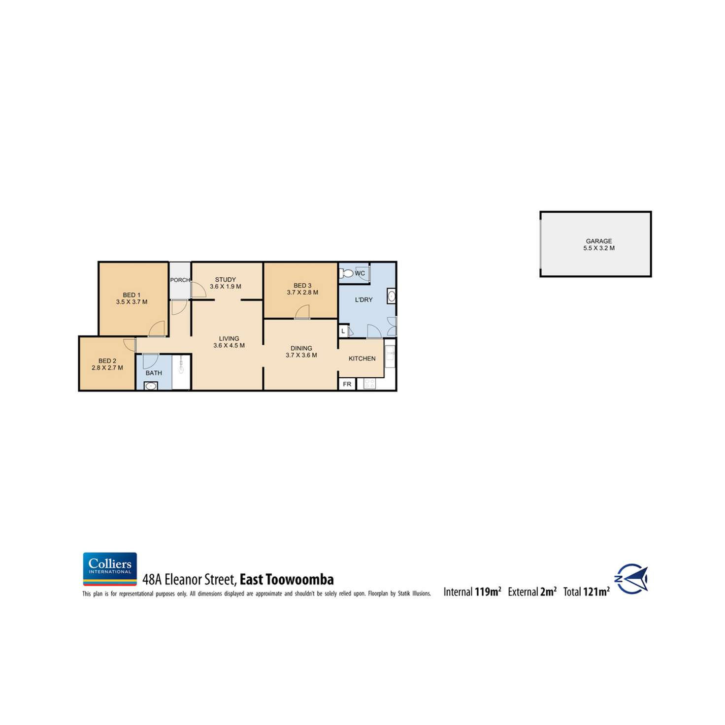 Floorplan of Homely unit listing, 48A Eleanor Street, East Toowoomba QLD 4350