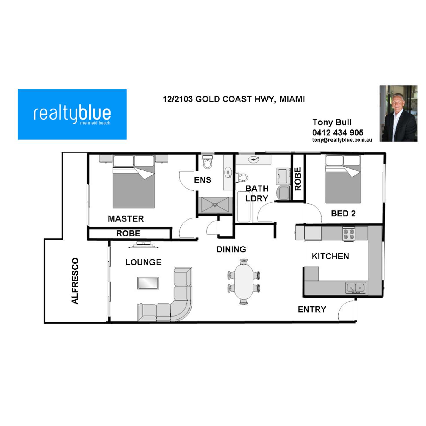 Floorplan of Homely apartment listing, 12/2103 Gold Coast Highway, Miami QLD 4220