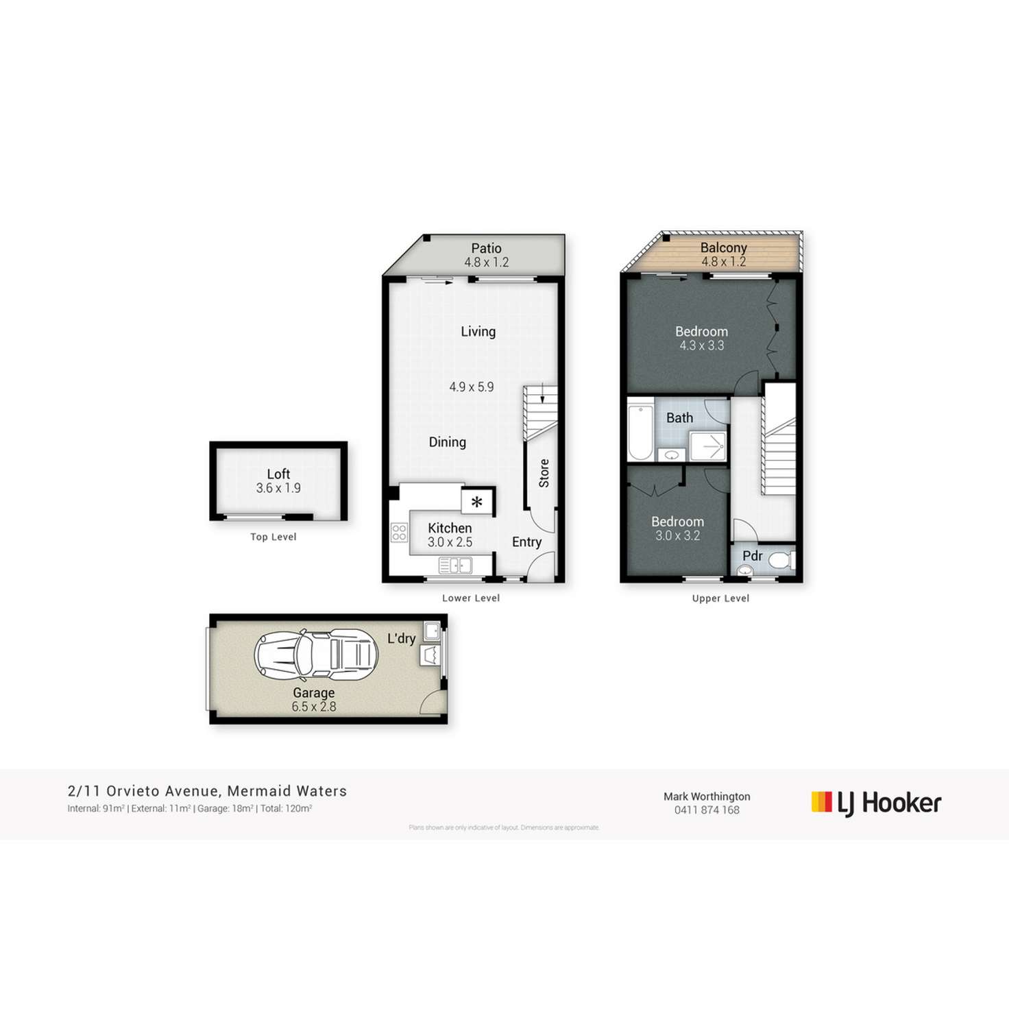 Floorplan of Homely townhouse listing, 2/11 Orvieto Avenue, Mermaid Waters QLD 4218