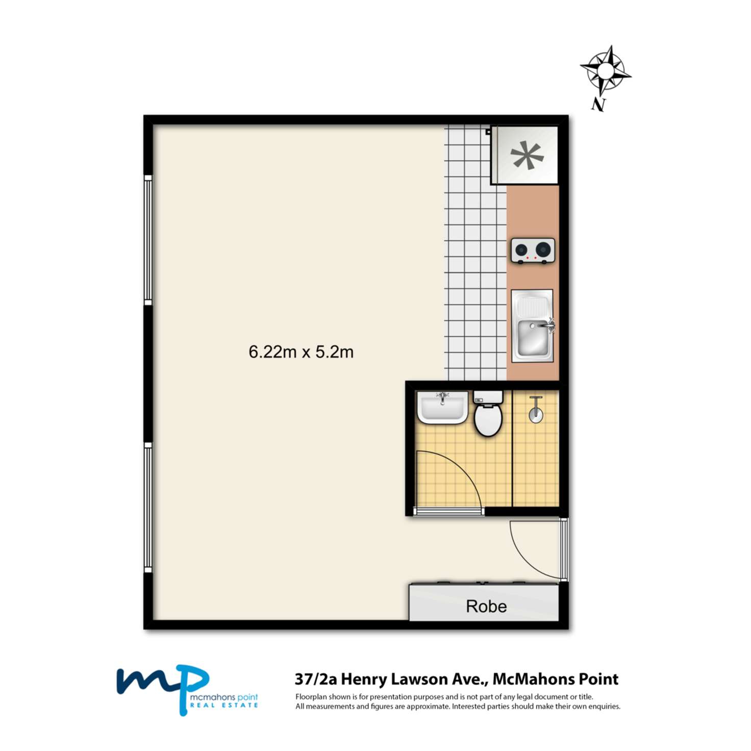 Floorplan of Homely studio listing, 37/2a Henry Lawson Avenue, Mcmahons Point NSW 2060