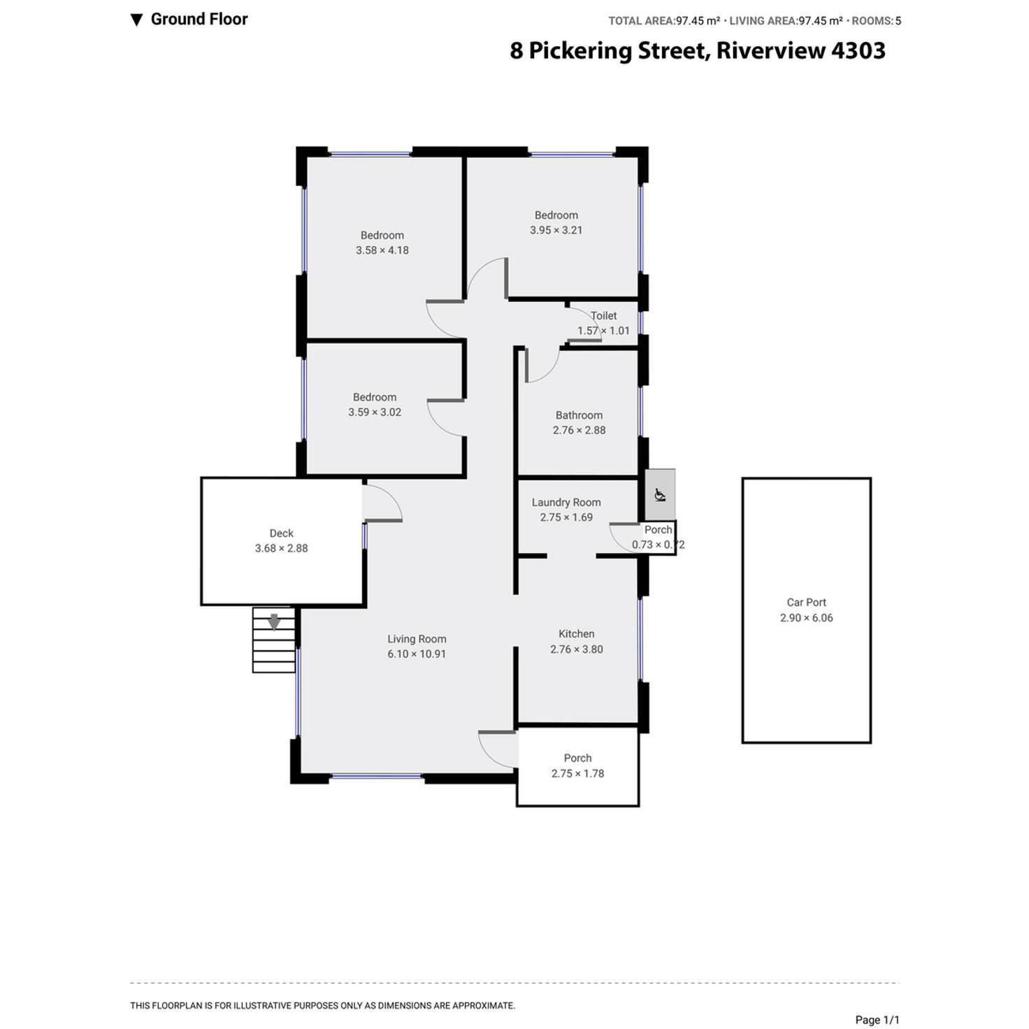 Floorplan of Homely house listing, 8 Pickering Street, Riverview QLD 4303