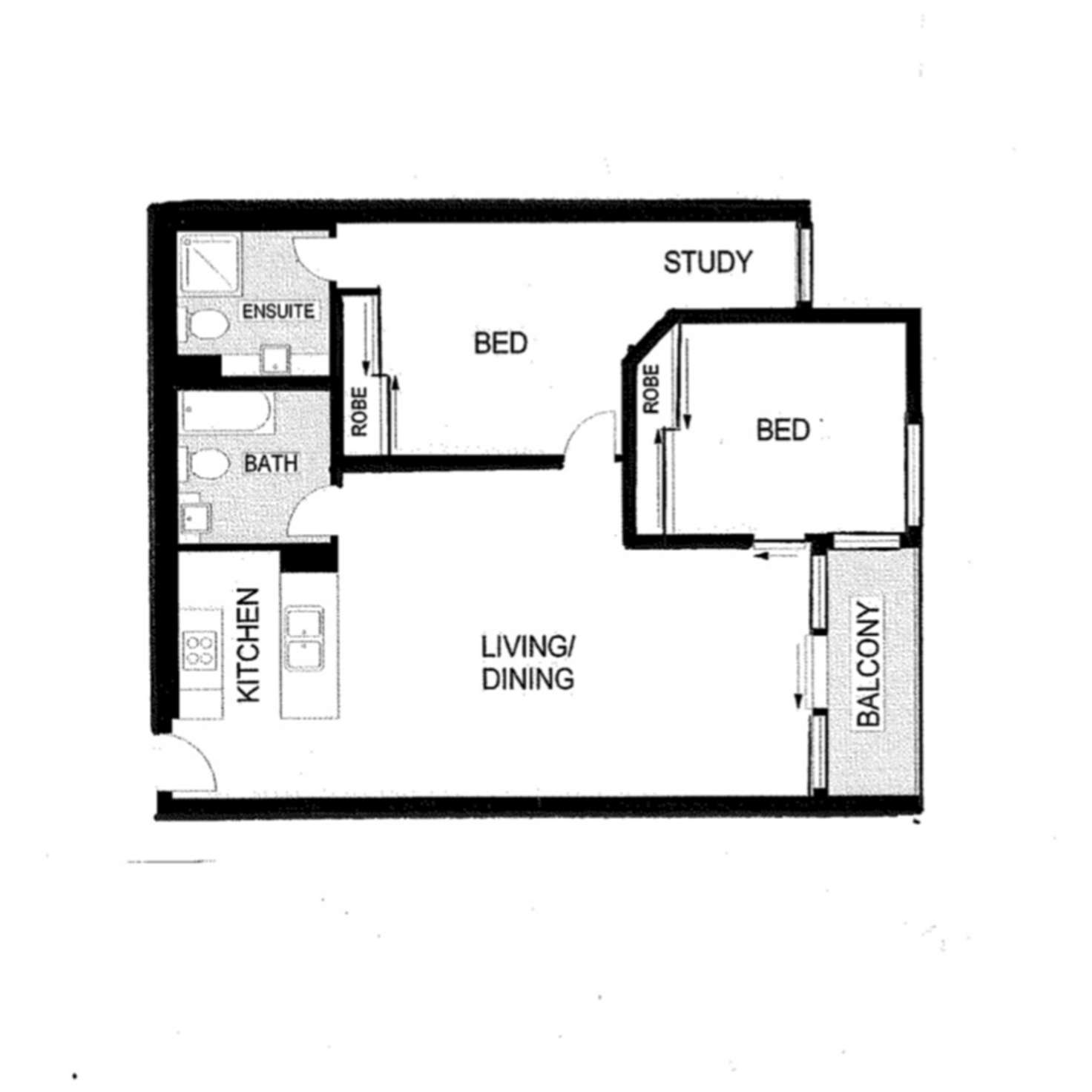 Floorplan of Homely apartment listing, 1310/58 Jeffcott Street, West Melbourne VIC 3003