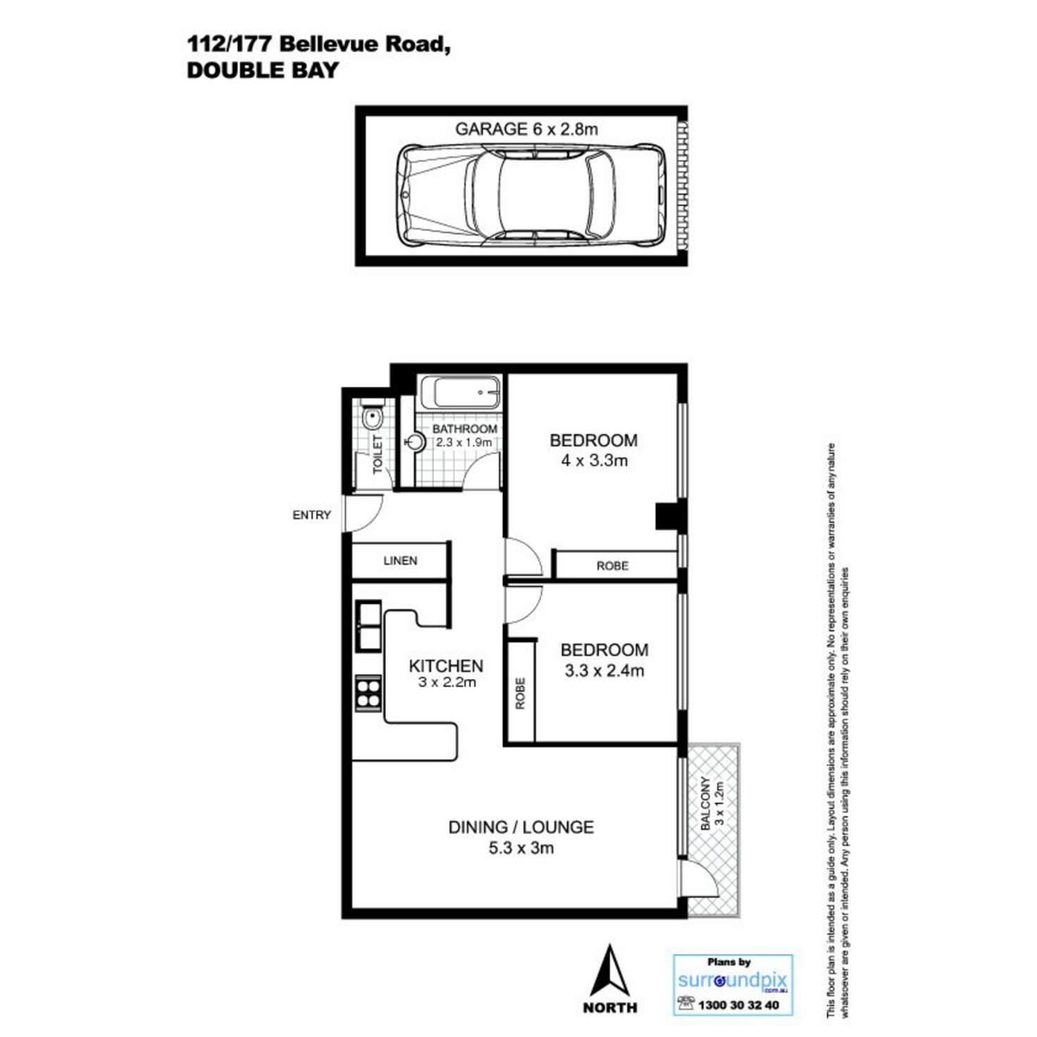 Floorplan of Homely apartment listing, 112/177 Bellevue Road, Double Bay NSW 2028