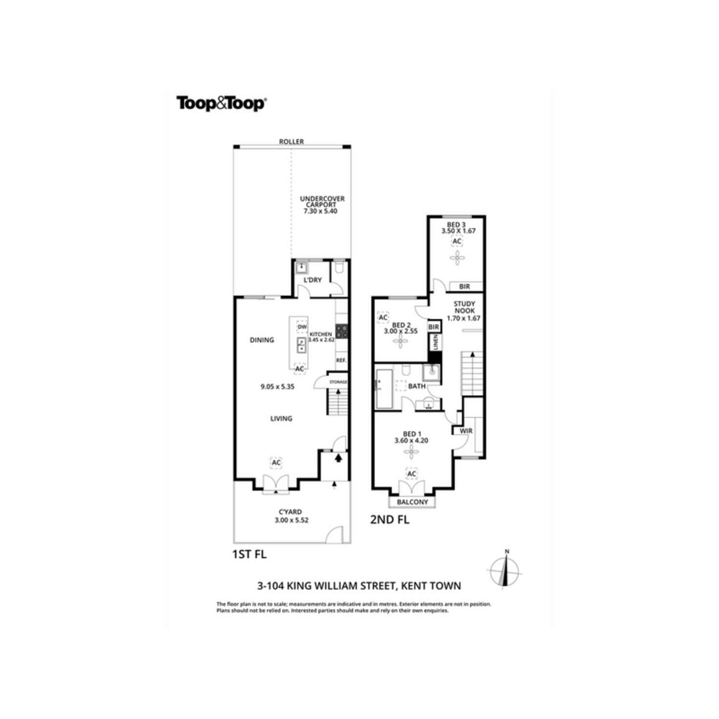 Floorplan of Homely townhouse listing, 3/104 King William Street, Kent Town SA 5067