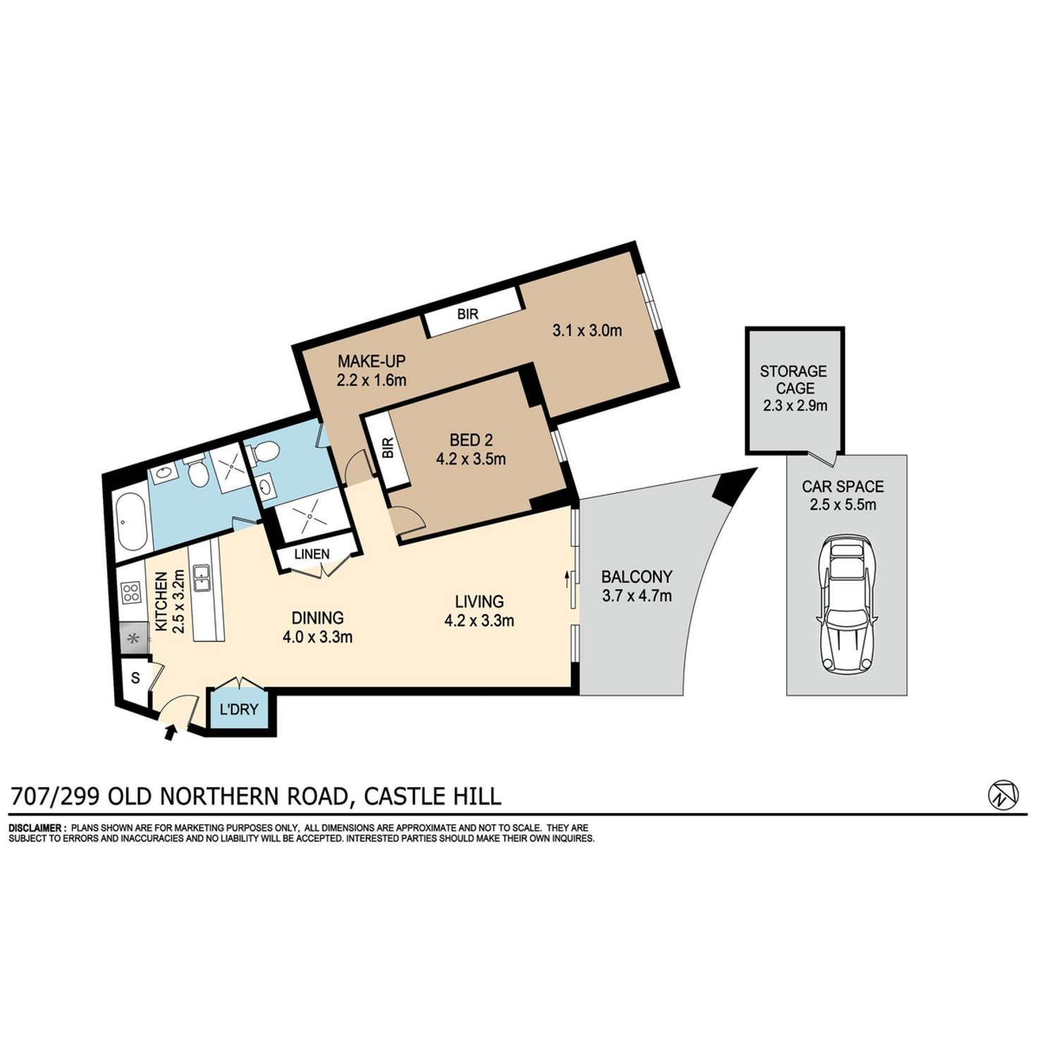 Floorplan of Homely apartment listing, 707/299 Old Northern Road, Castle Hill NSW 2154
