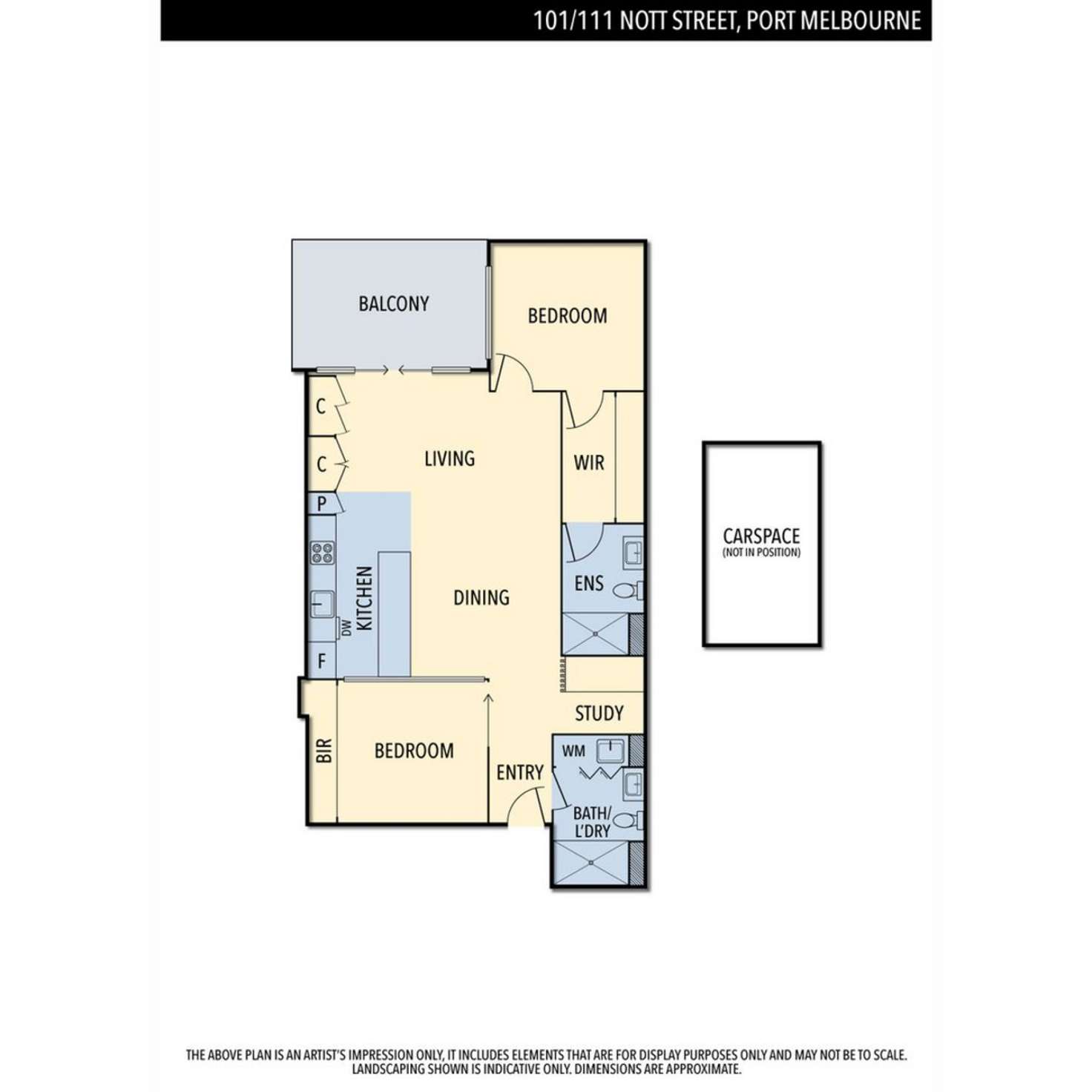 Floorplan of Homely apartment listing, 101/111 Nott Street, Port Melbourne VIC 3207