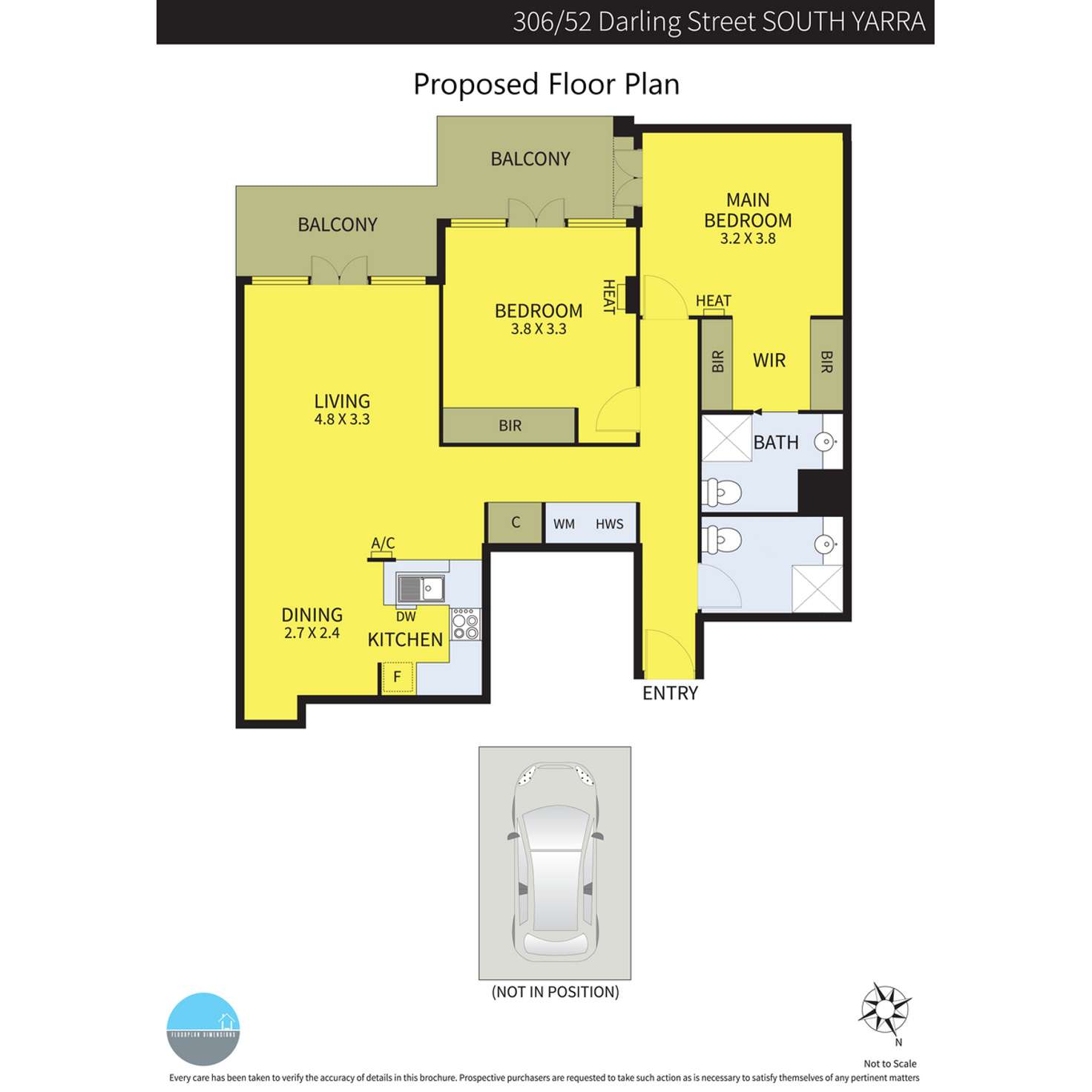 Floorplan of Homely apartment listing, 306/52 Darling Street, South Yarra VIC 3141