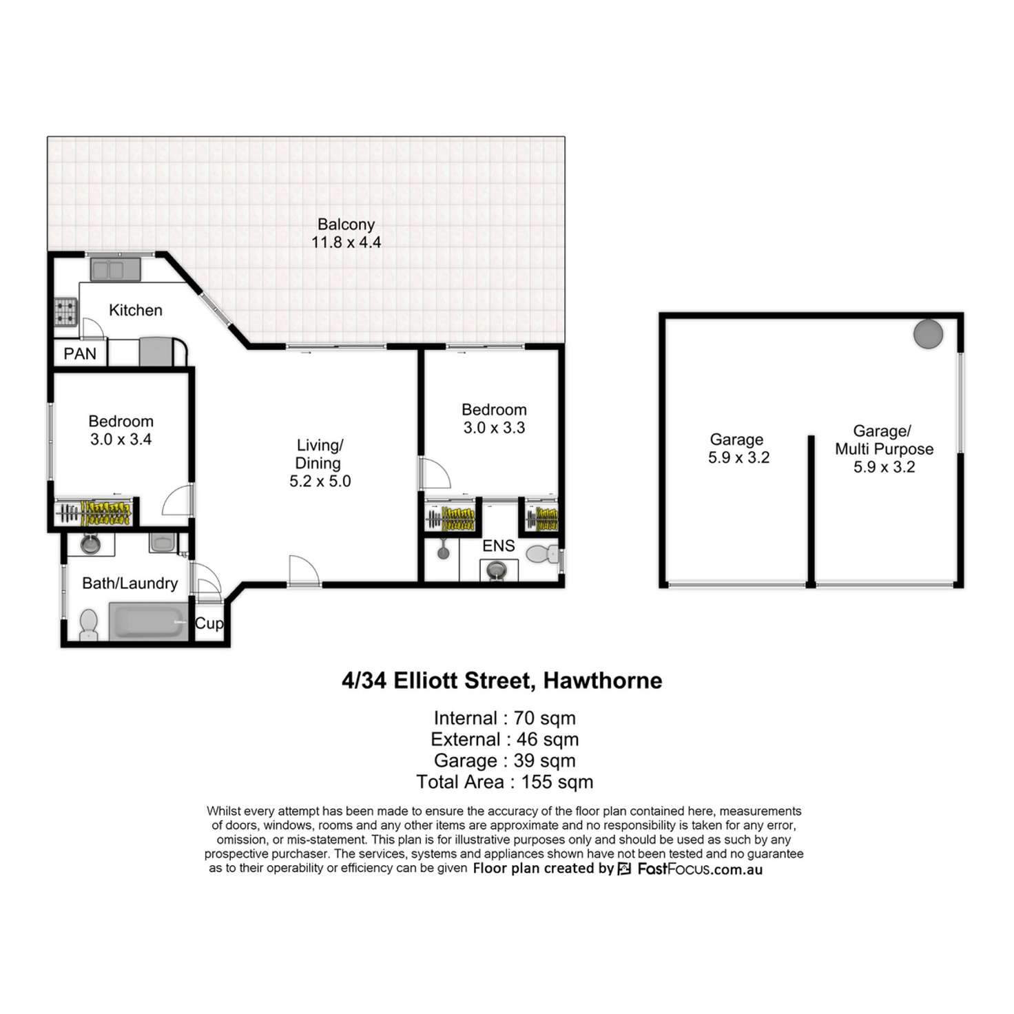 Floorplan of Homely unit listing, 4/34 Elliott Street, Hawthorne QLD 4171