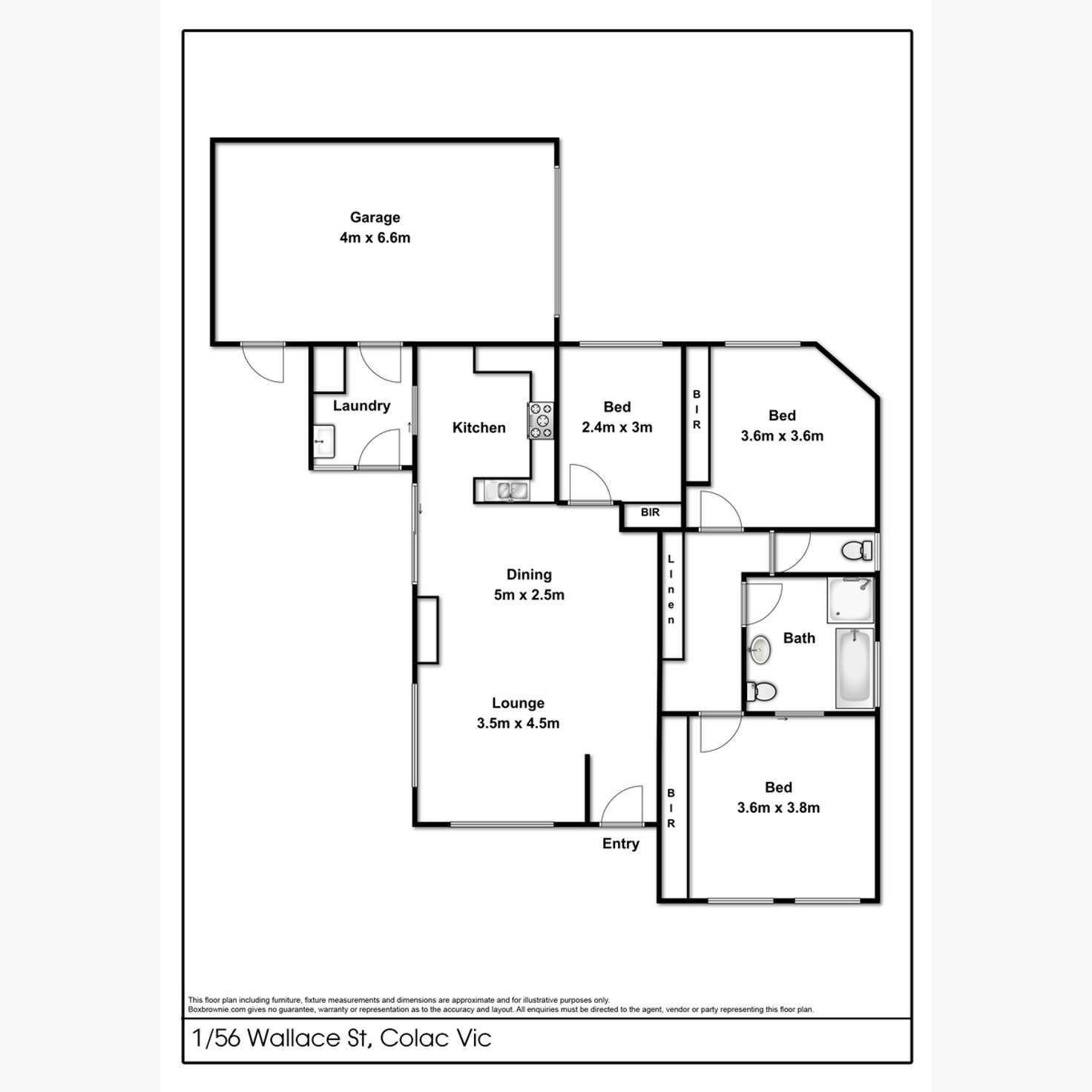 Floorplan of Homely unit listing, 1/56 Wallace Street, Colac VIC 3250