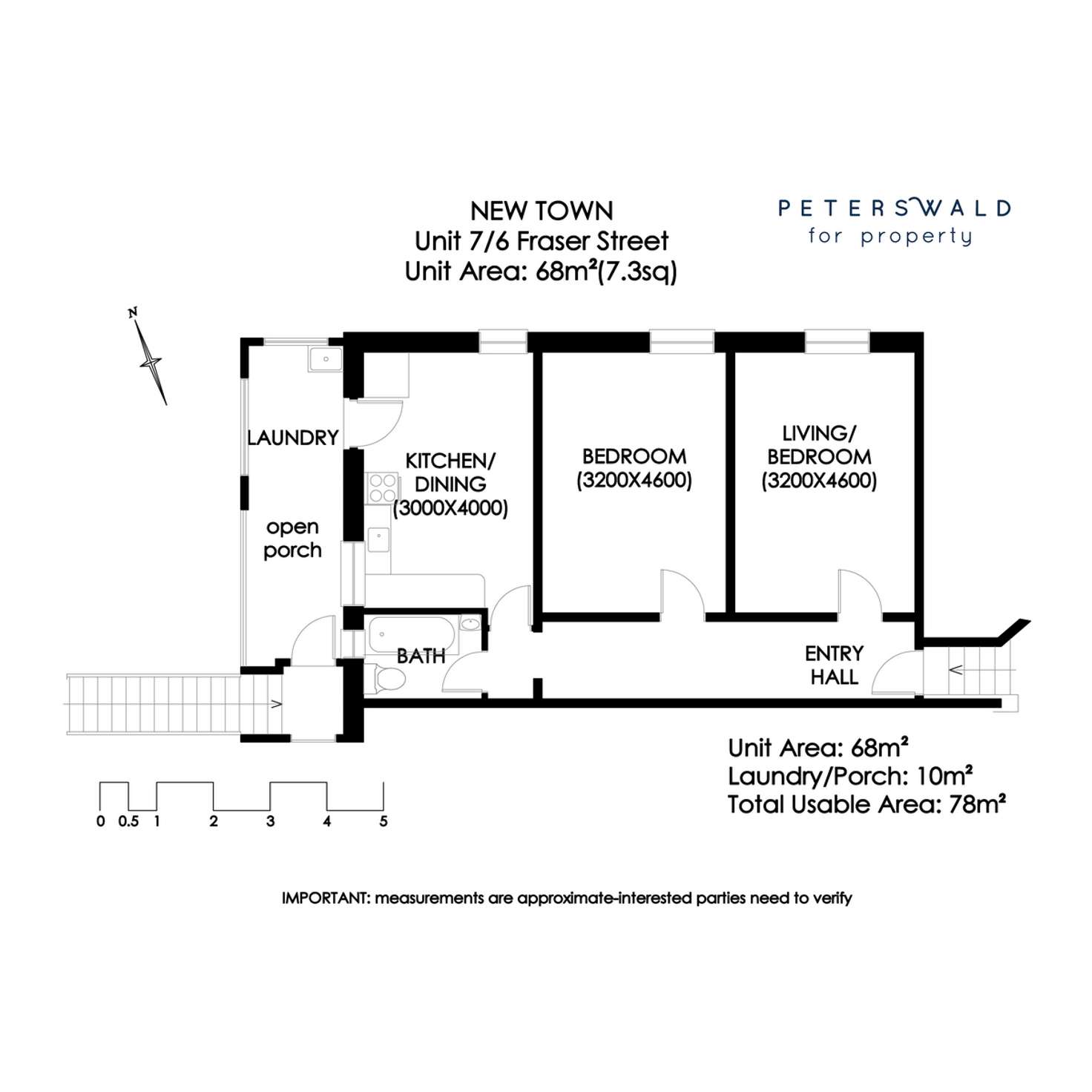 Floorplan of Homely apartment listing, 7/6 Fraser Street, New Town TAS 7008