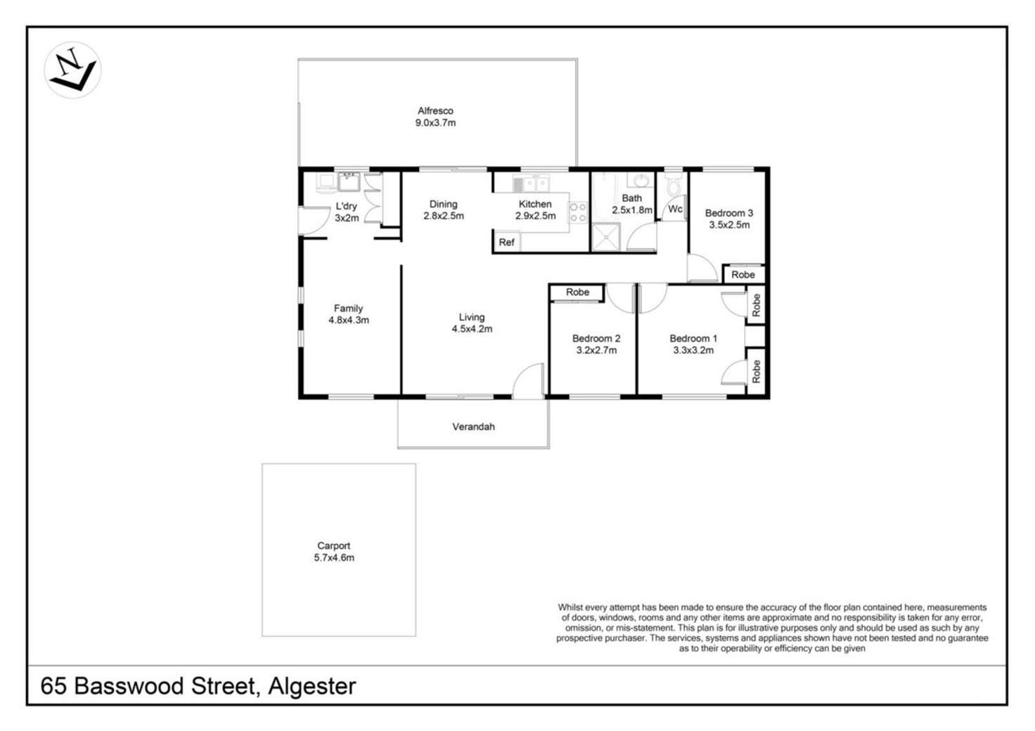 Floorplan of Homely house listing, 65 Basswood Street, Algester QLD 4115