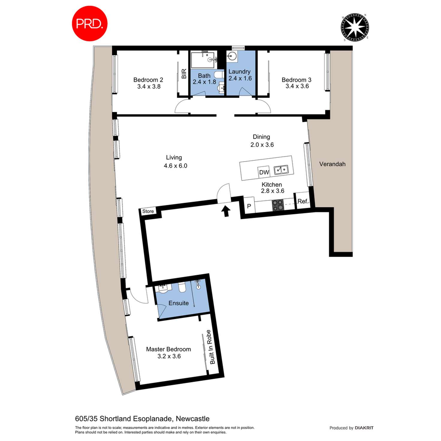 Floorplan of Homely apartment listing, 605/35 Shortland Esplanade, Newcastle East NSW 2300