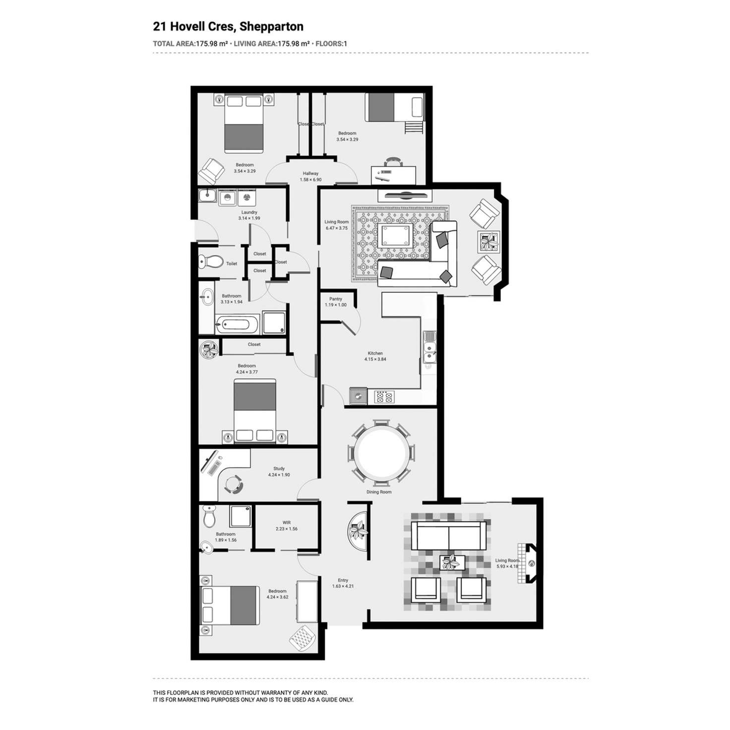 Floorplan of Homely house listing, 21 Hovell Crescent, Shepparton VIC 3630
